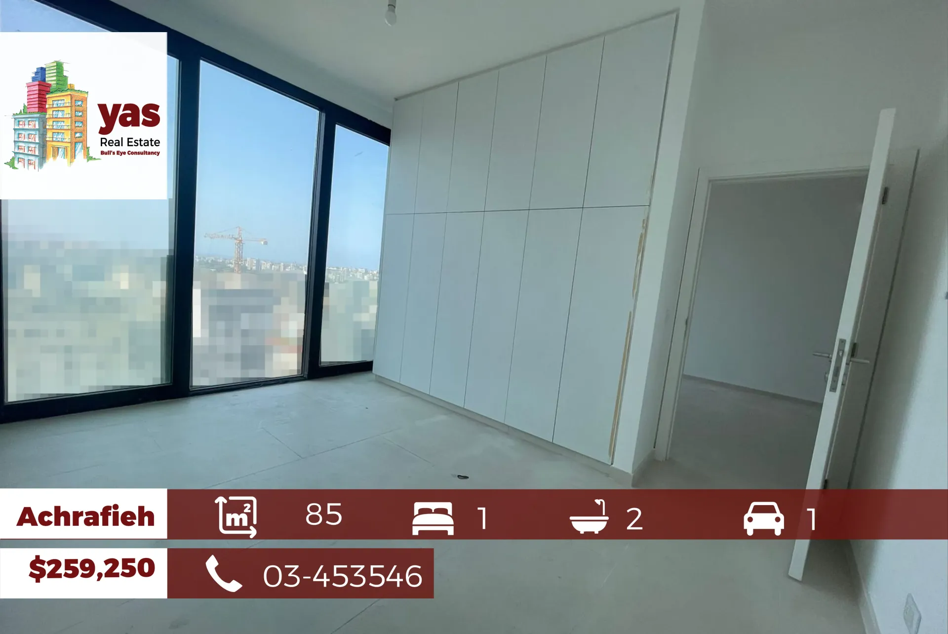 Apartment for Sale in Achrafieh - 1 bed, 2 bath