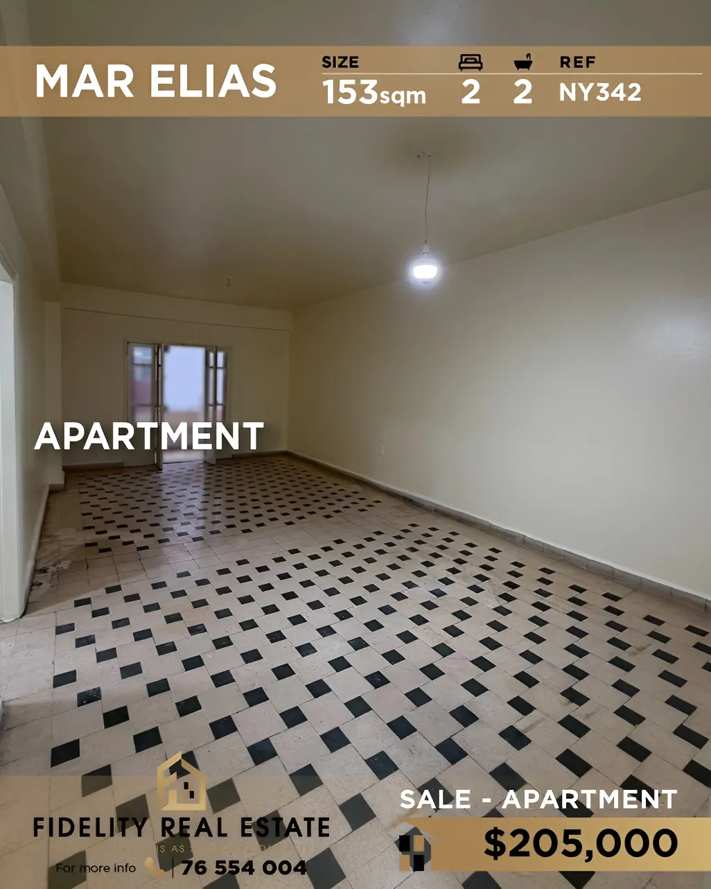 Apartment for sale in Mar Elias refugee camp, Beirut, Lebanon - 2 bed, 2 bath