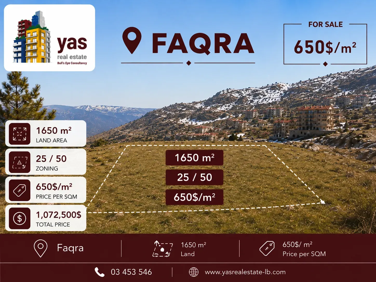Land for Sale in Faqra