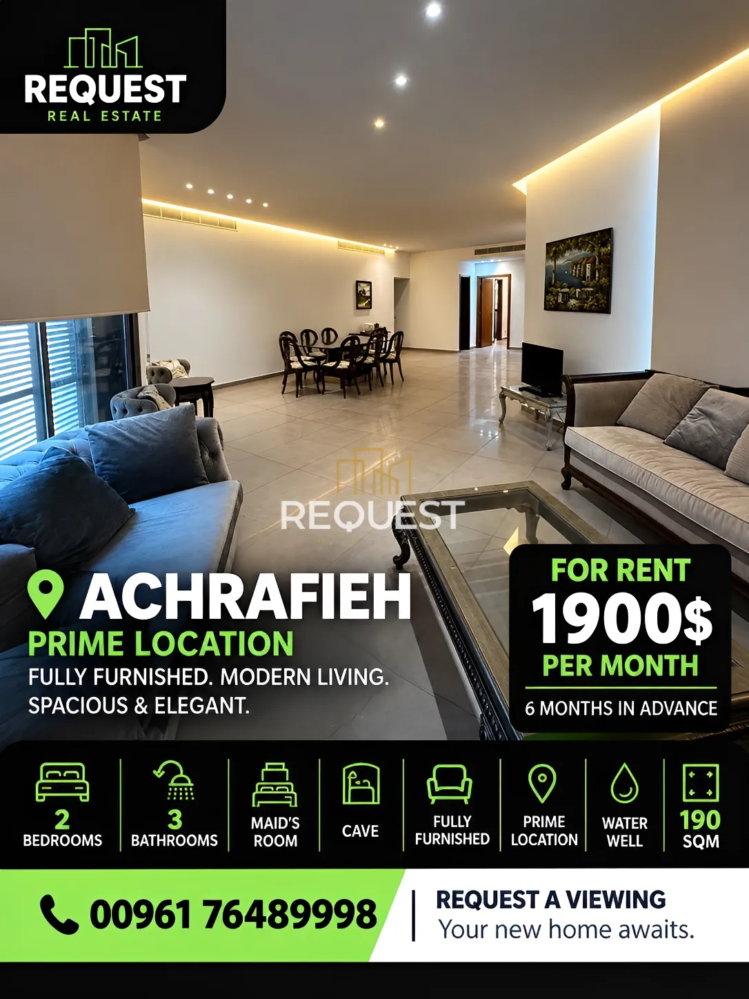 Apartment for rent in Achrafieh