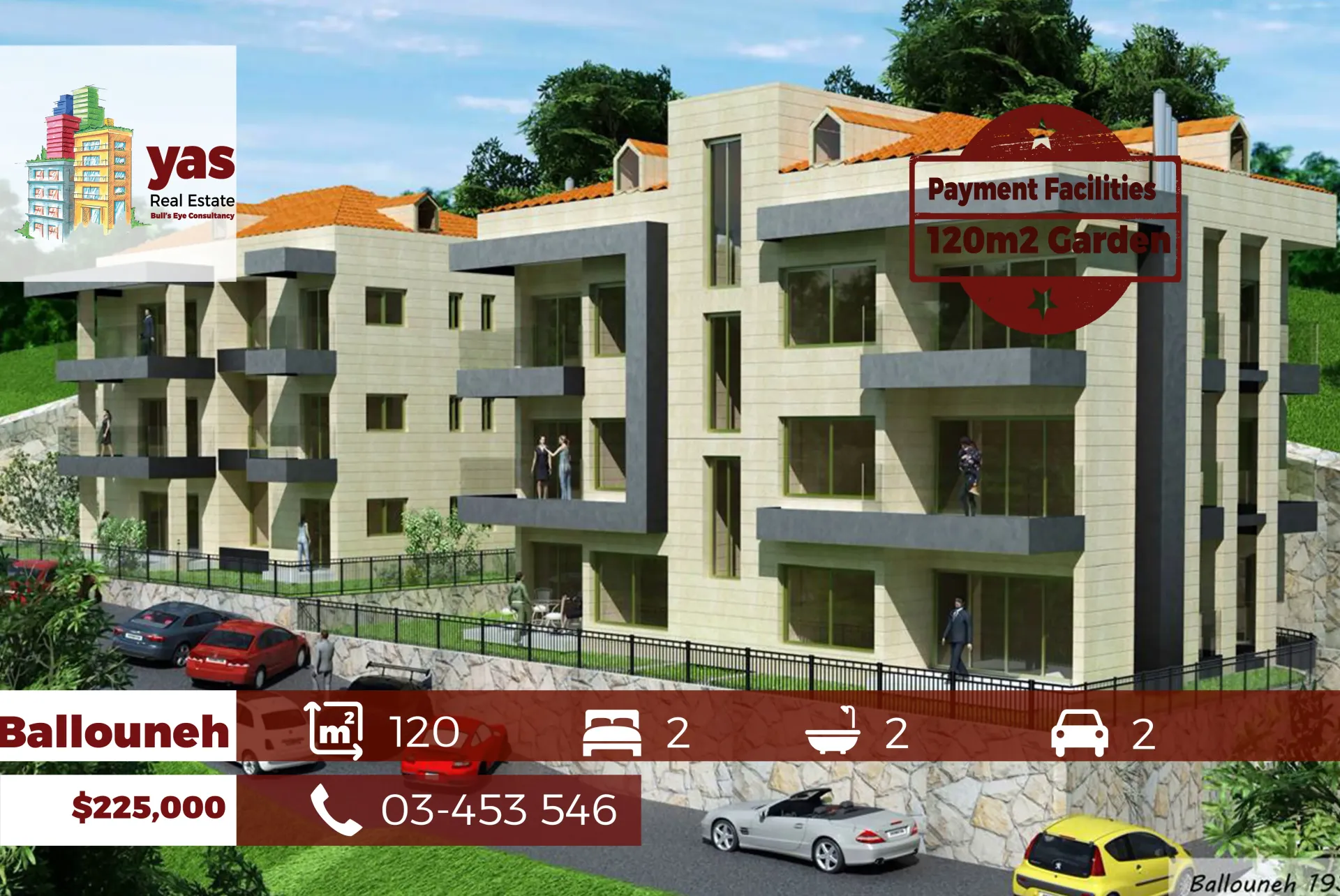 Apartment for Sale in Ballouneh - 2 bed, 2 bath