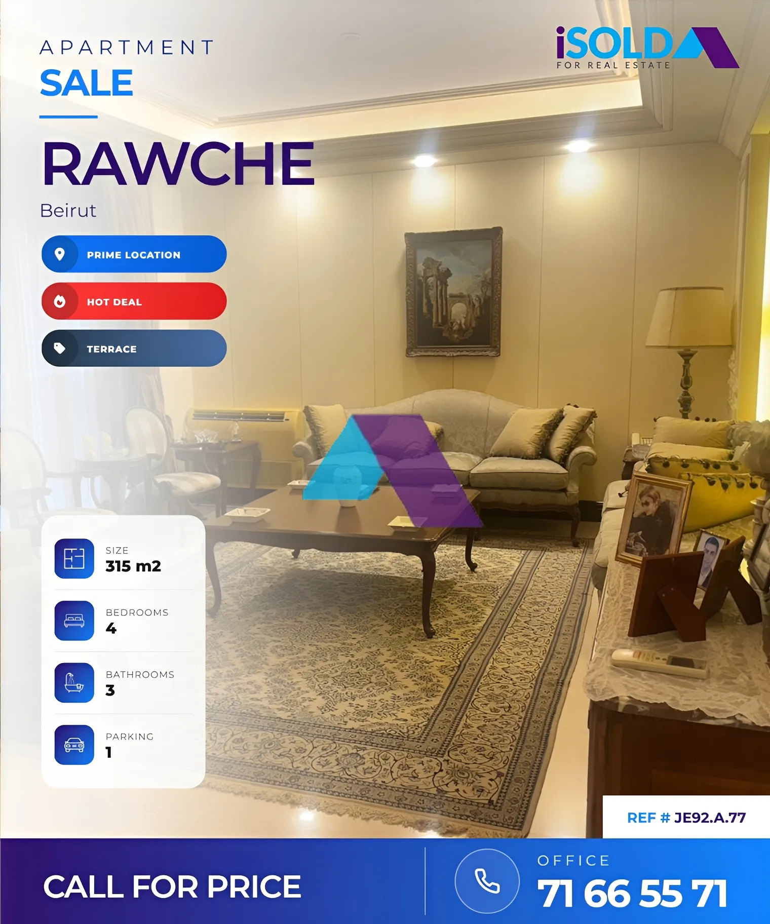 Apartment for sale in Raouche
