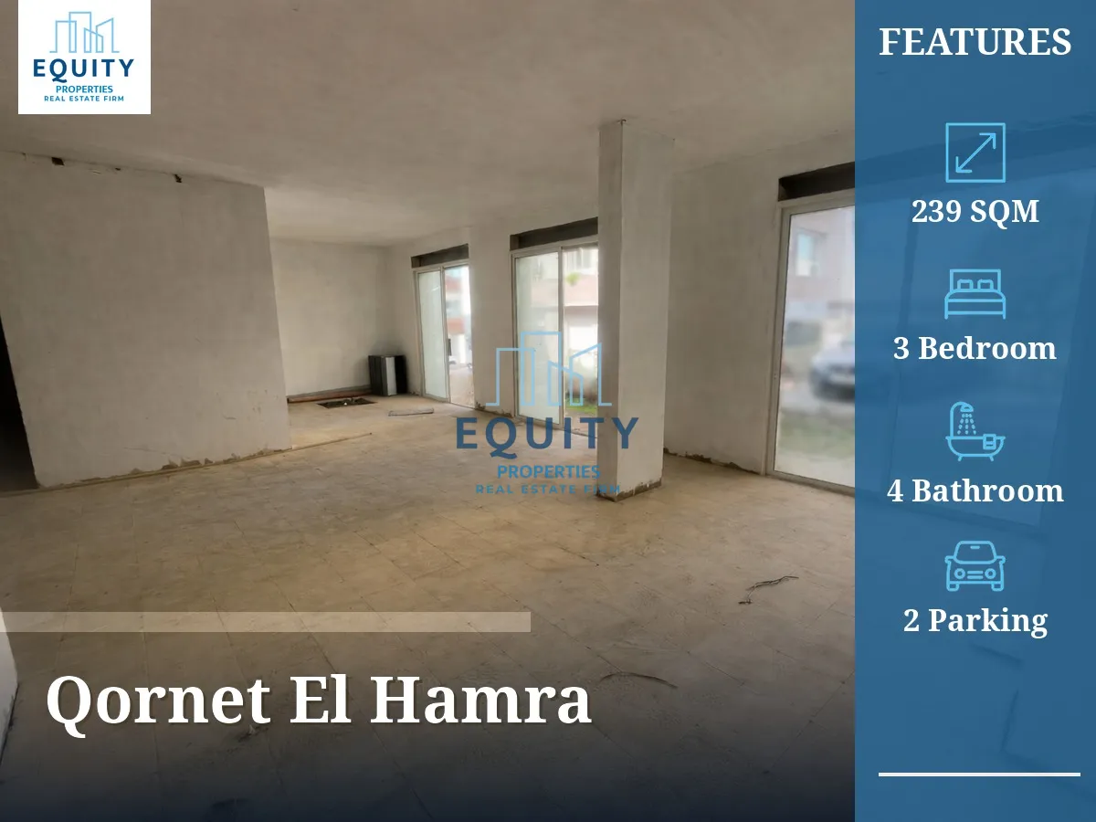 Apartment for sale in Qornet El Hamra - 3 bed, 4 bath