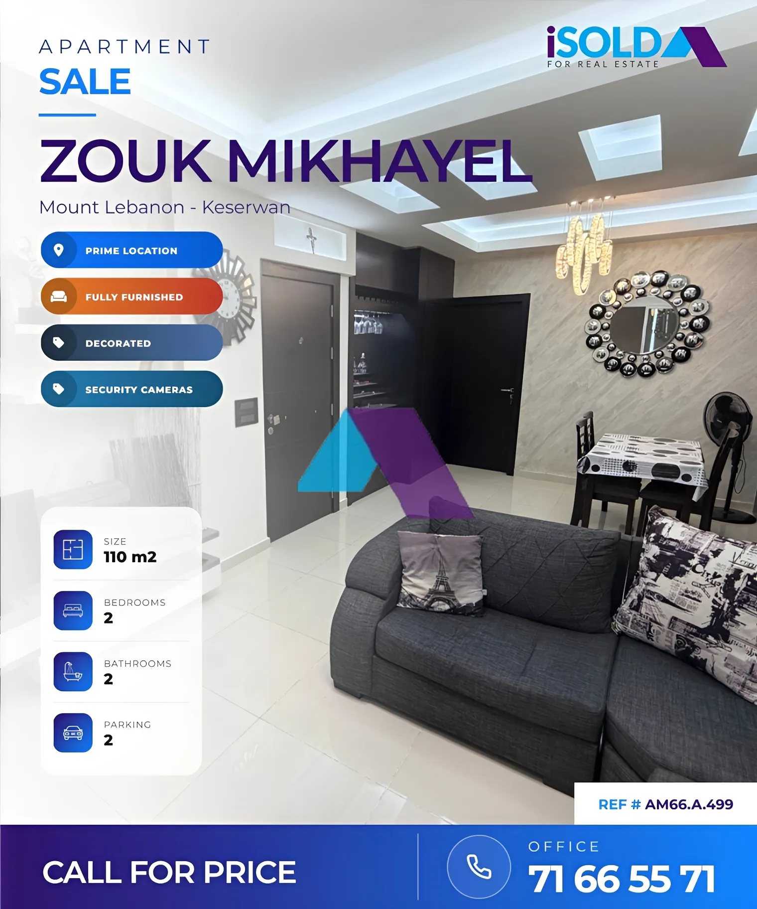 Apartment for sale in Zouk Mikael