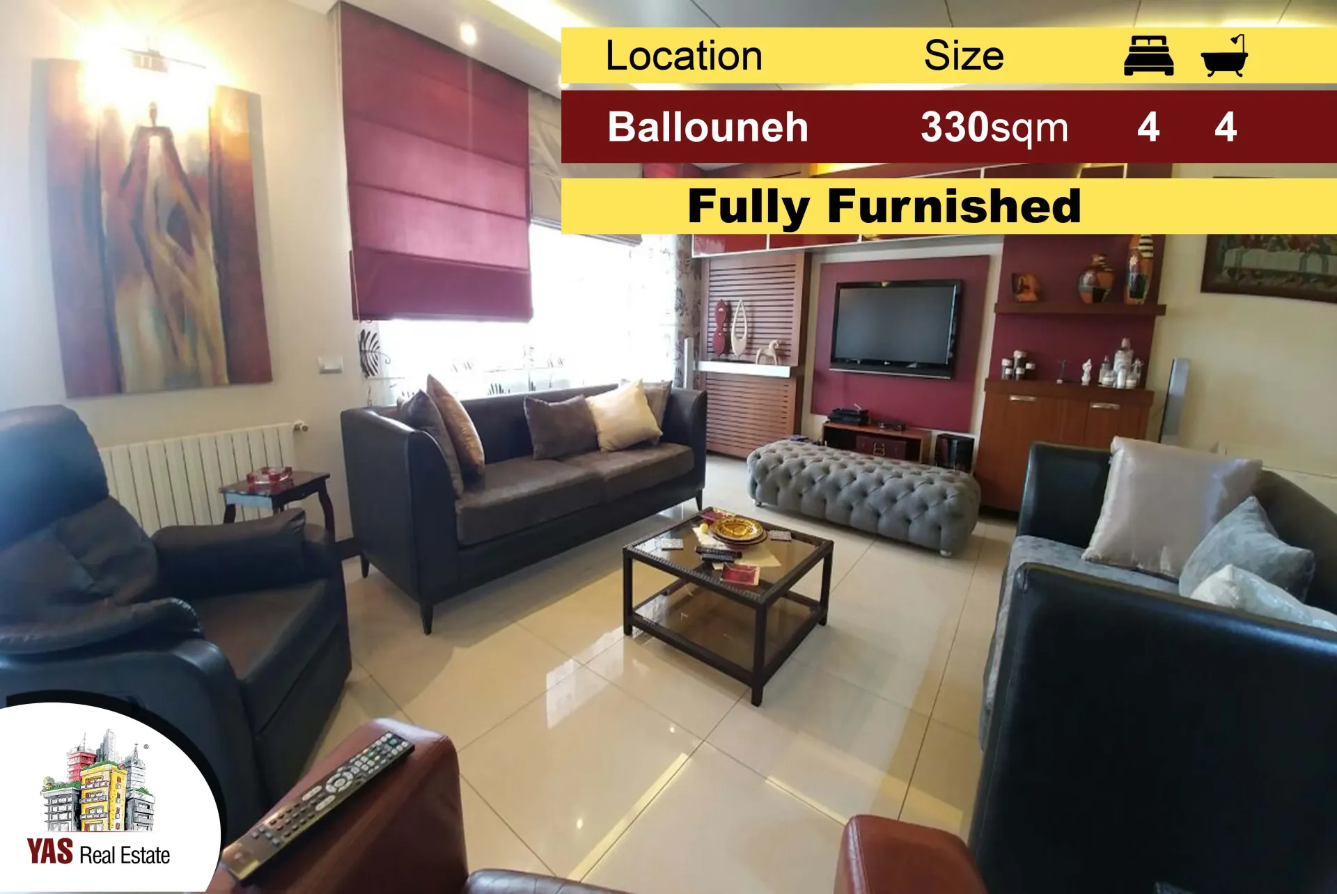 Apartment for Sale in Ballouneh - 4 bed, 4 bath