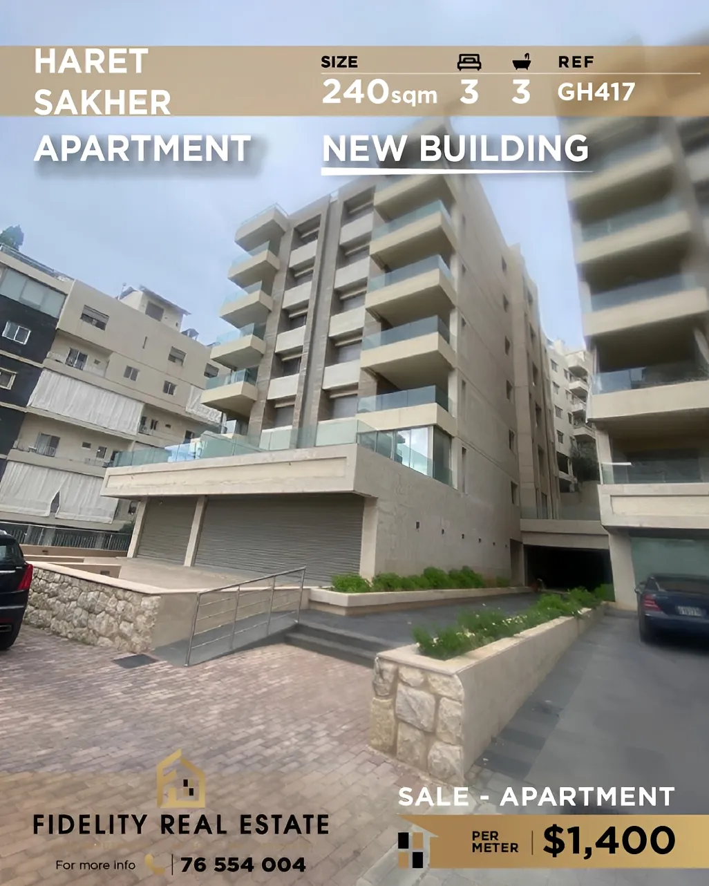Apartment for sale in Haret Sakher, Lebanon - 3 bed, 3 bath