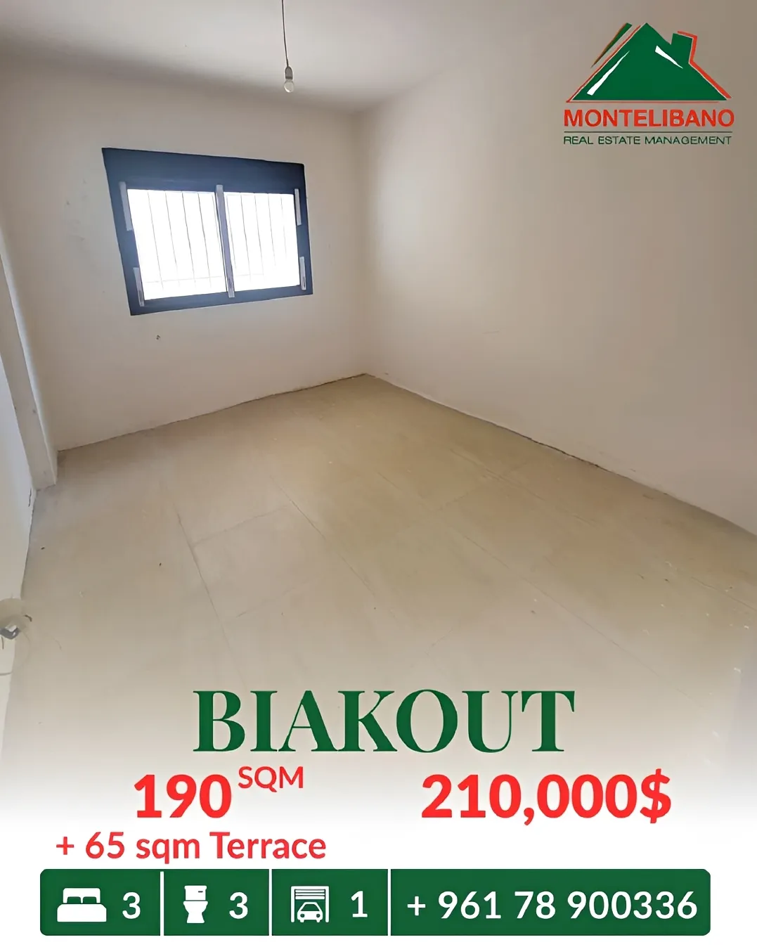 Apartment for sale in Biaqout, Lebanon