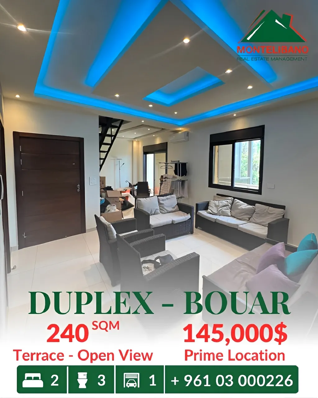 Duplex for sale in Bouar, Lebanon