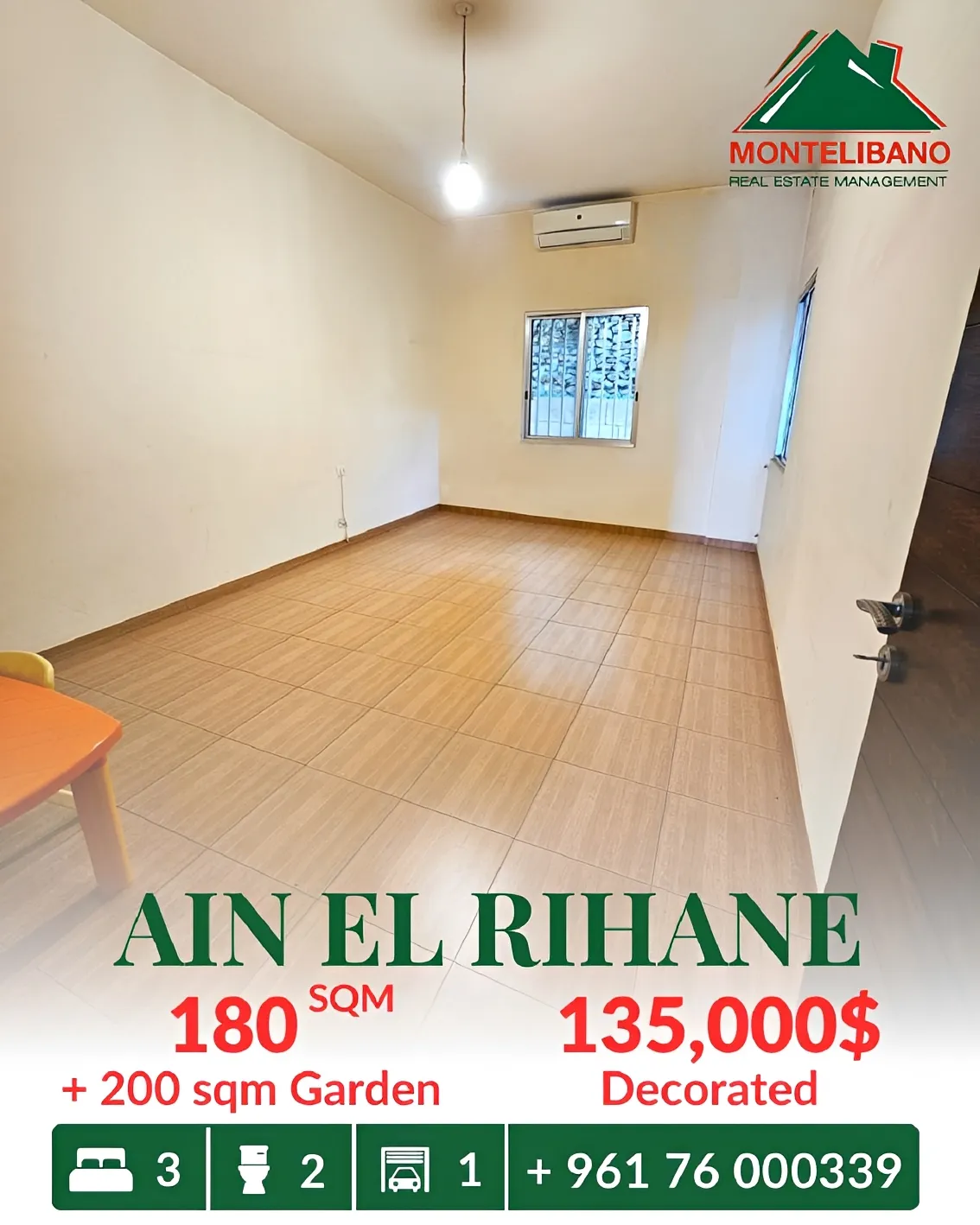 Apartment for sale in Ain El Rihaneh, Lebanon