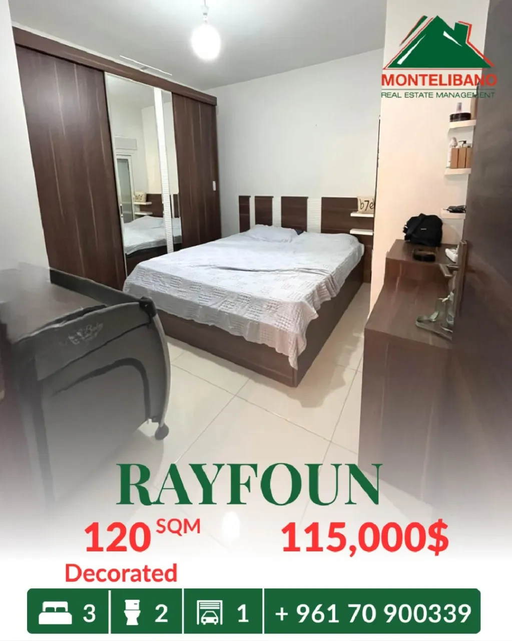 Apartment for sale in Rayfoun, Lebanon