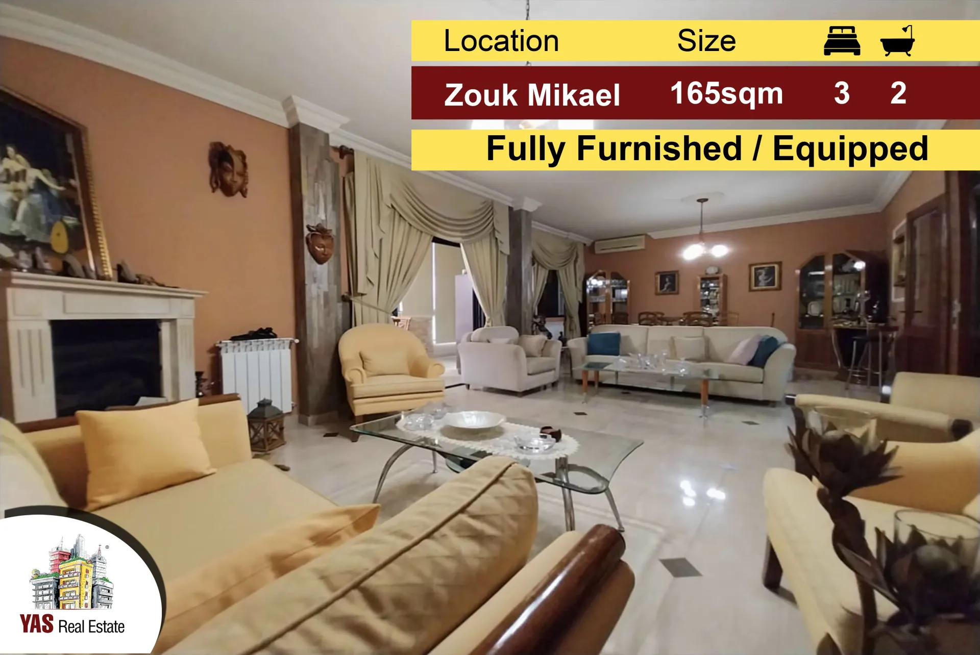 Apartment for Sale in Zouk Mikael - 3 bed, 2 bath