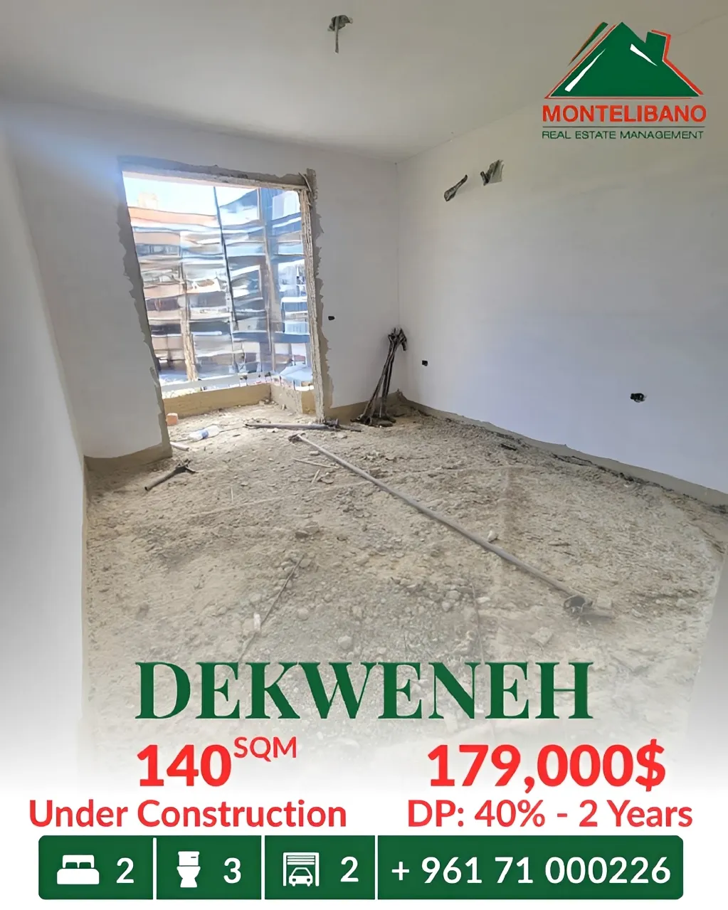 Apartment for sale in Dekwaneh, Lebanon