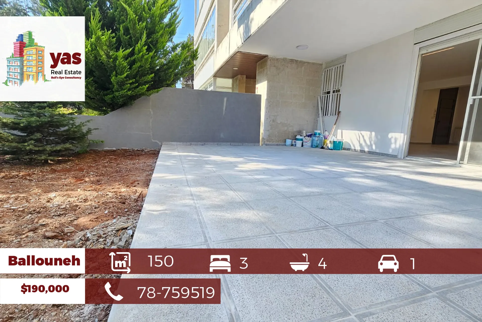 Apartment for Sale in Ballouneh - 3 bed, 4 bath