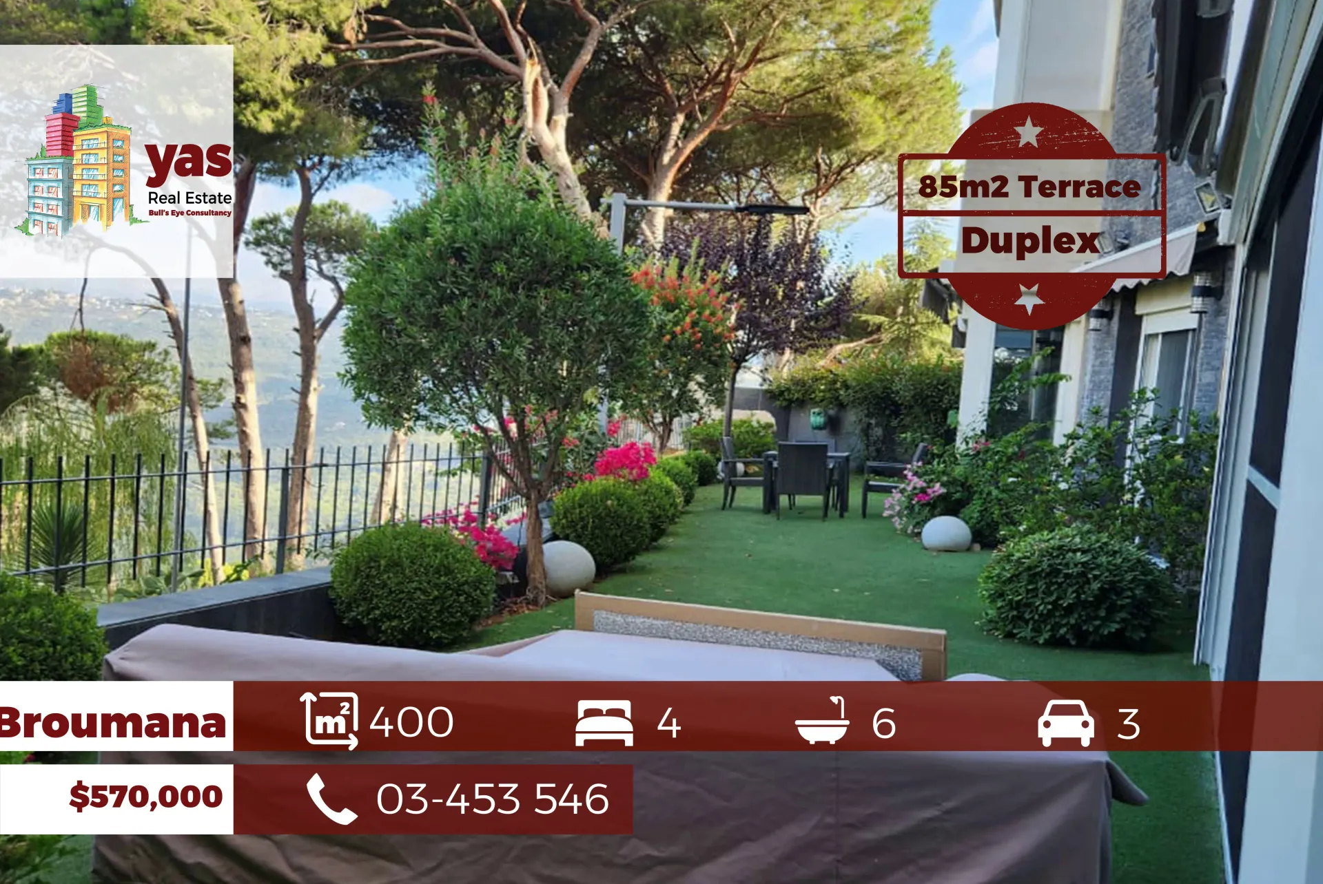 Apartment for Sale in Broumana - 4 bed, 6 bath
