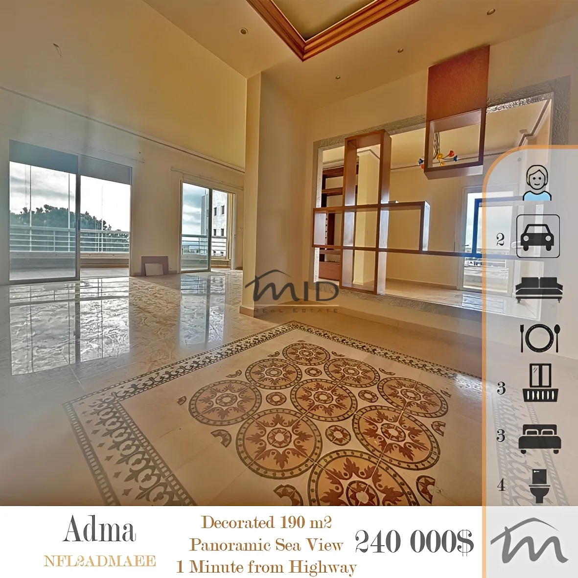 Residential in Adma w dafnah, lebanon - 3 bed, 4.0 bath