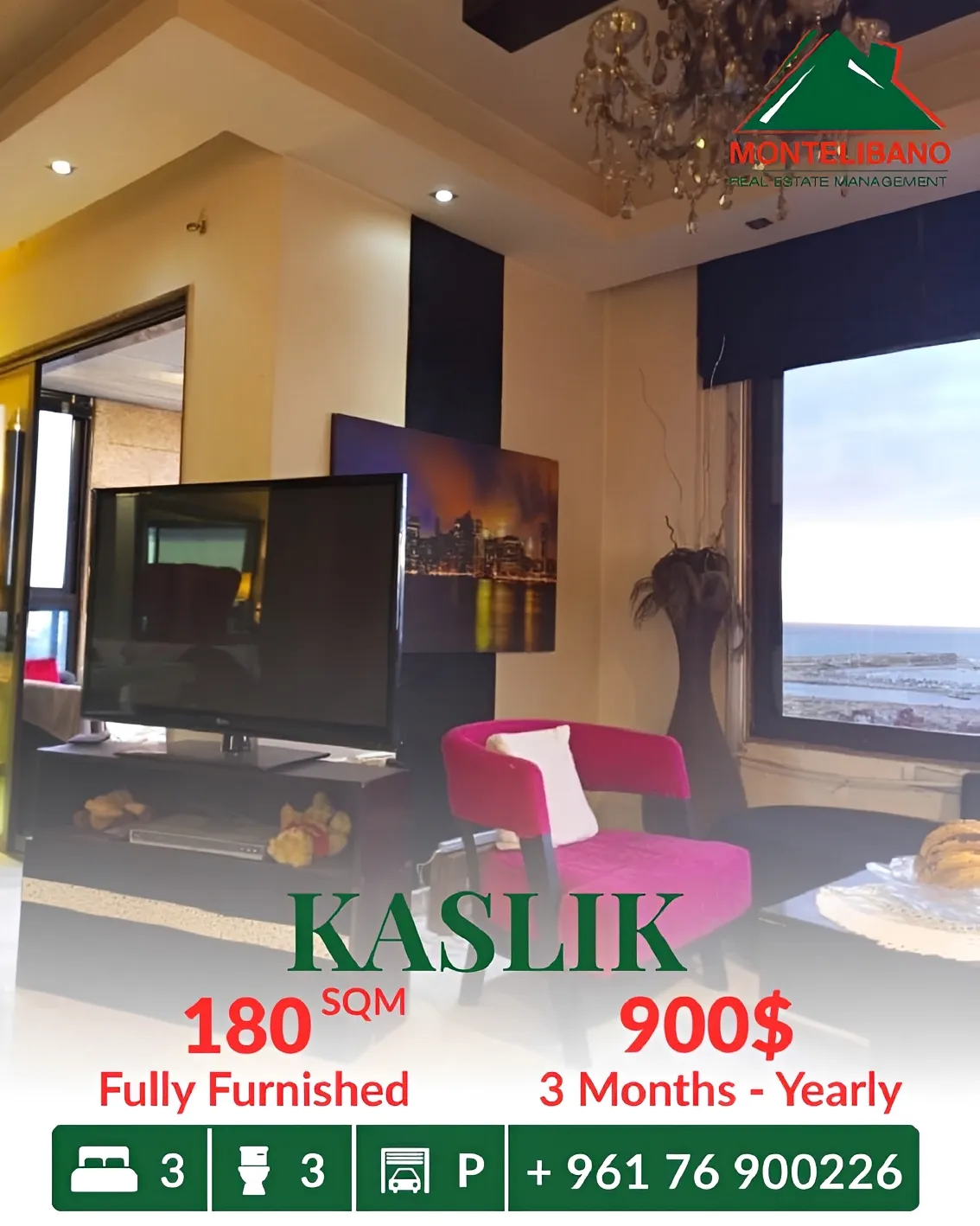 Apartment for rent in Kaslik, Lebanon