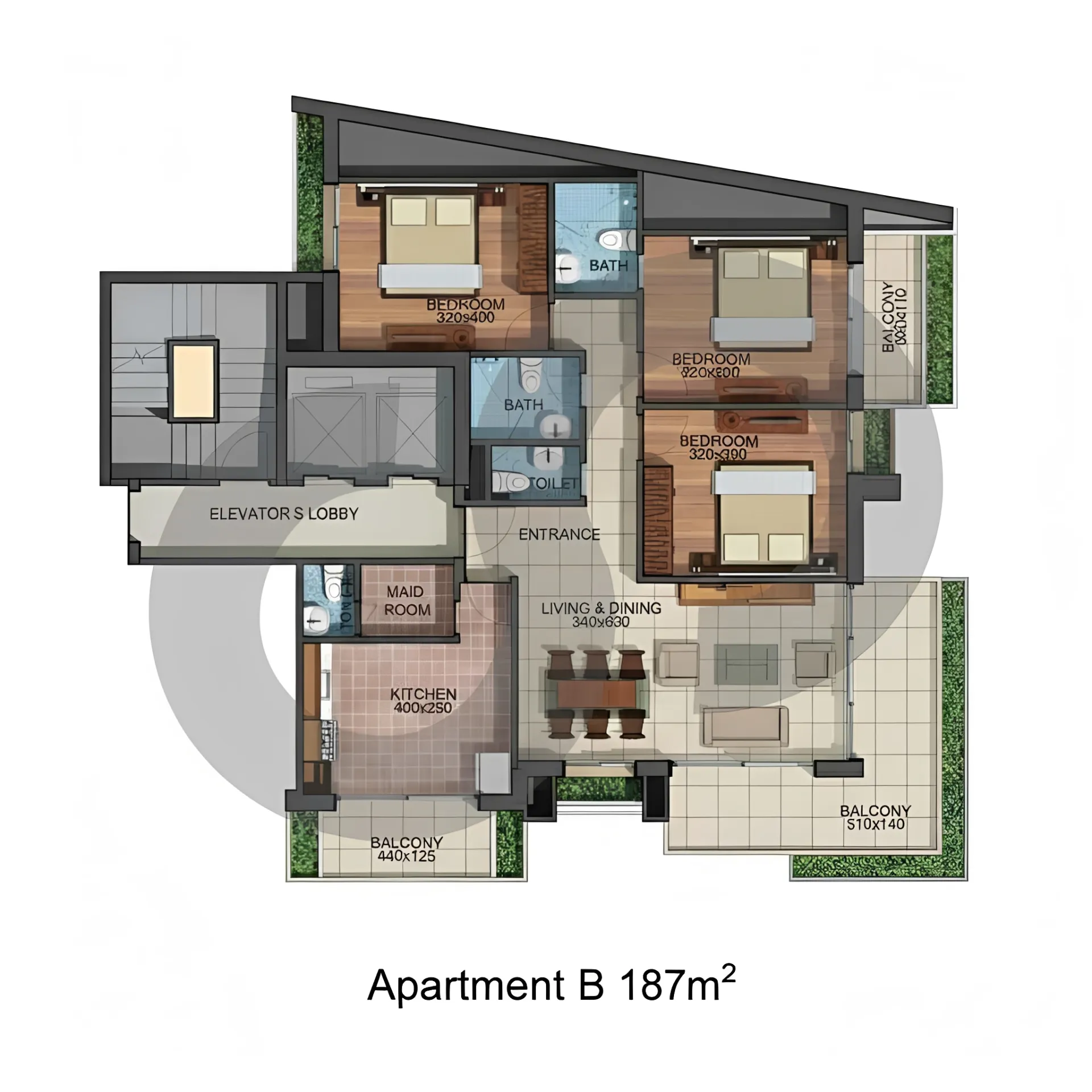 Apartment for Sale in Ras Al Naba'a, Beirut, Lebanon - 3 bed, 3 bath