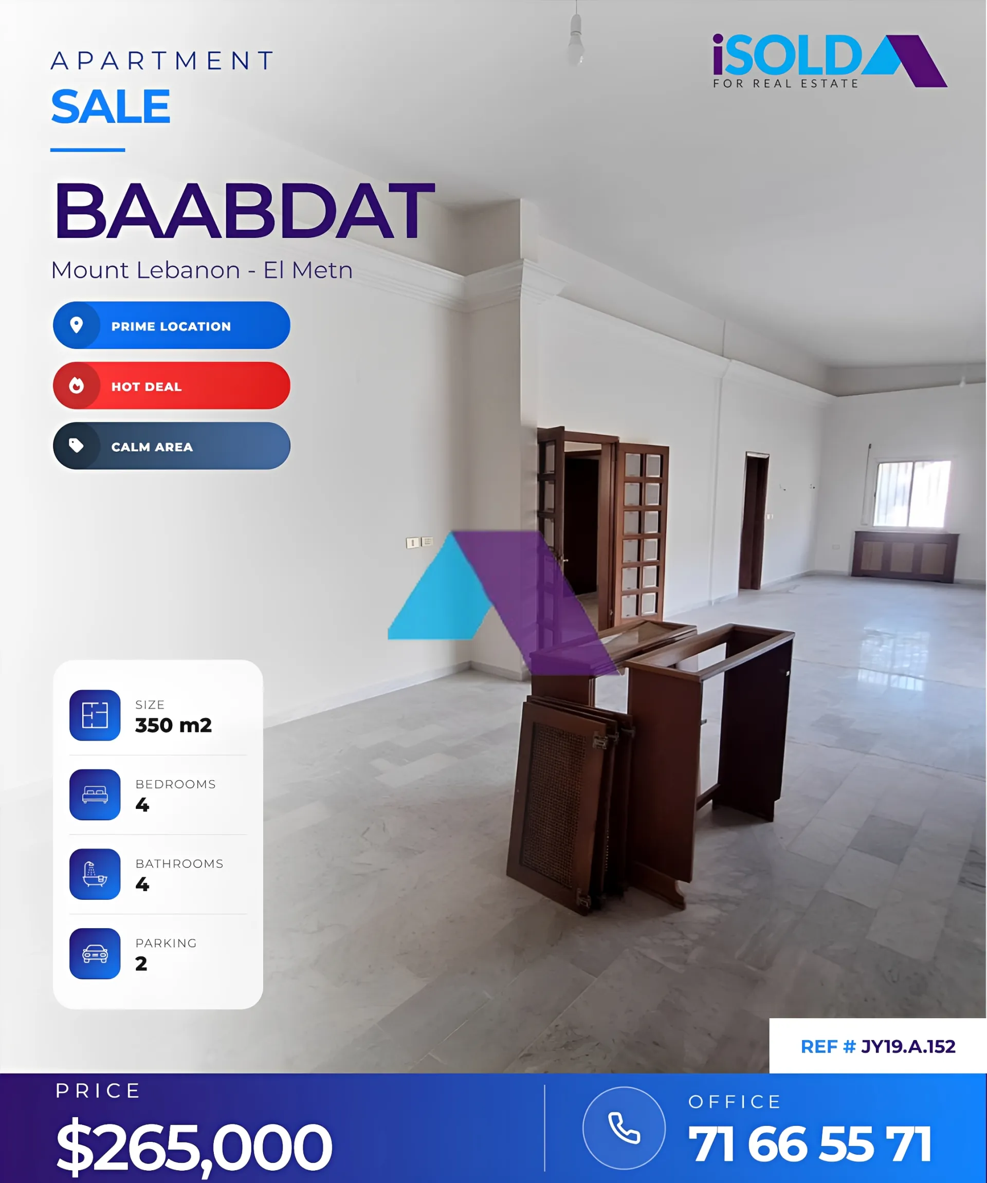 Apartment for Sale in Baabdat