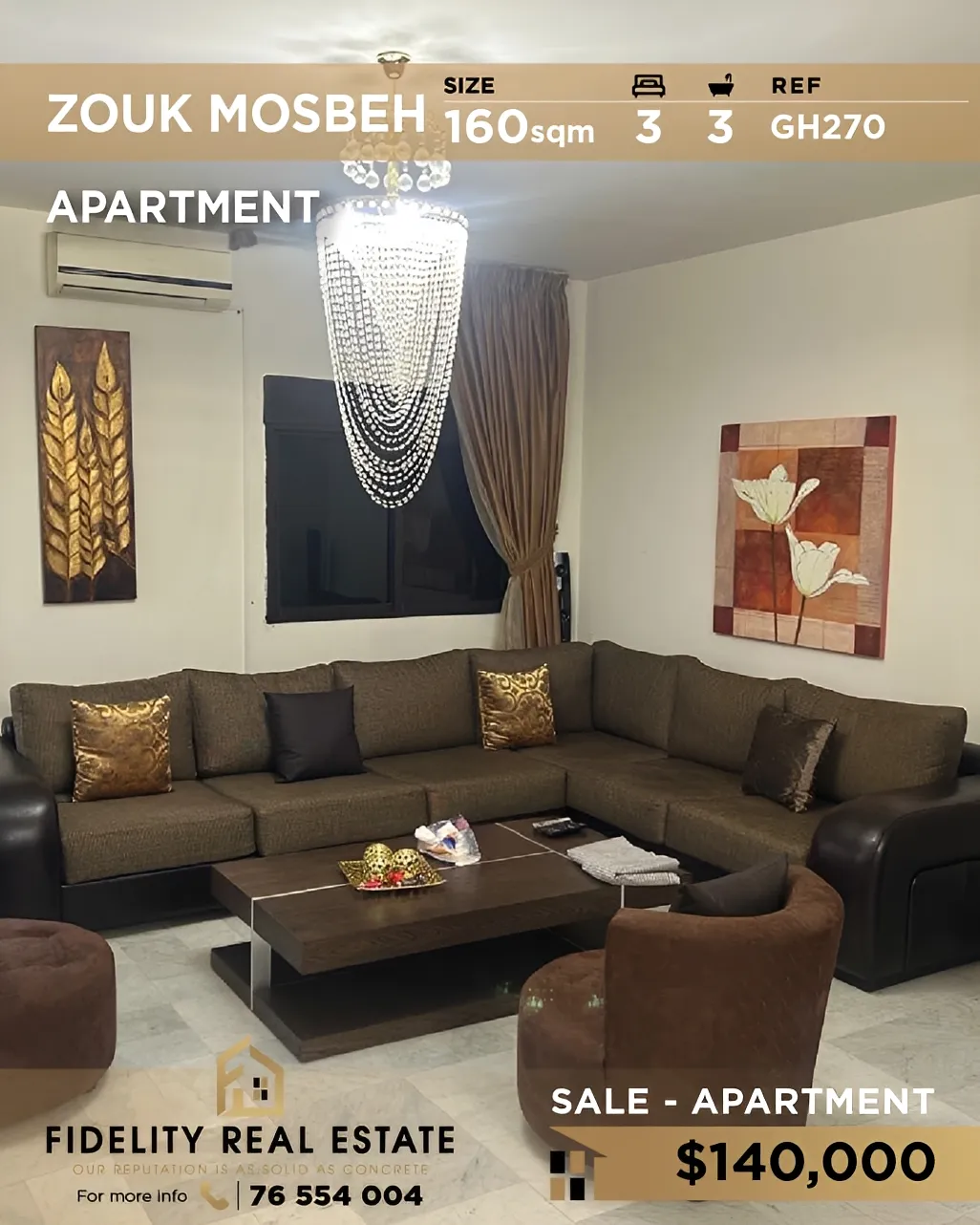 Apartment for sale in Zouk Mosbeh, Lebanon - 3 bed, 3 bath