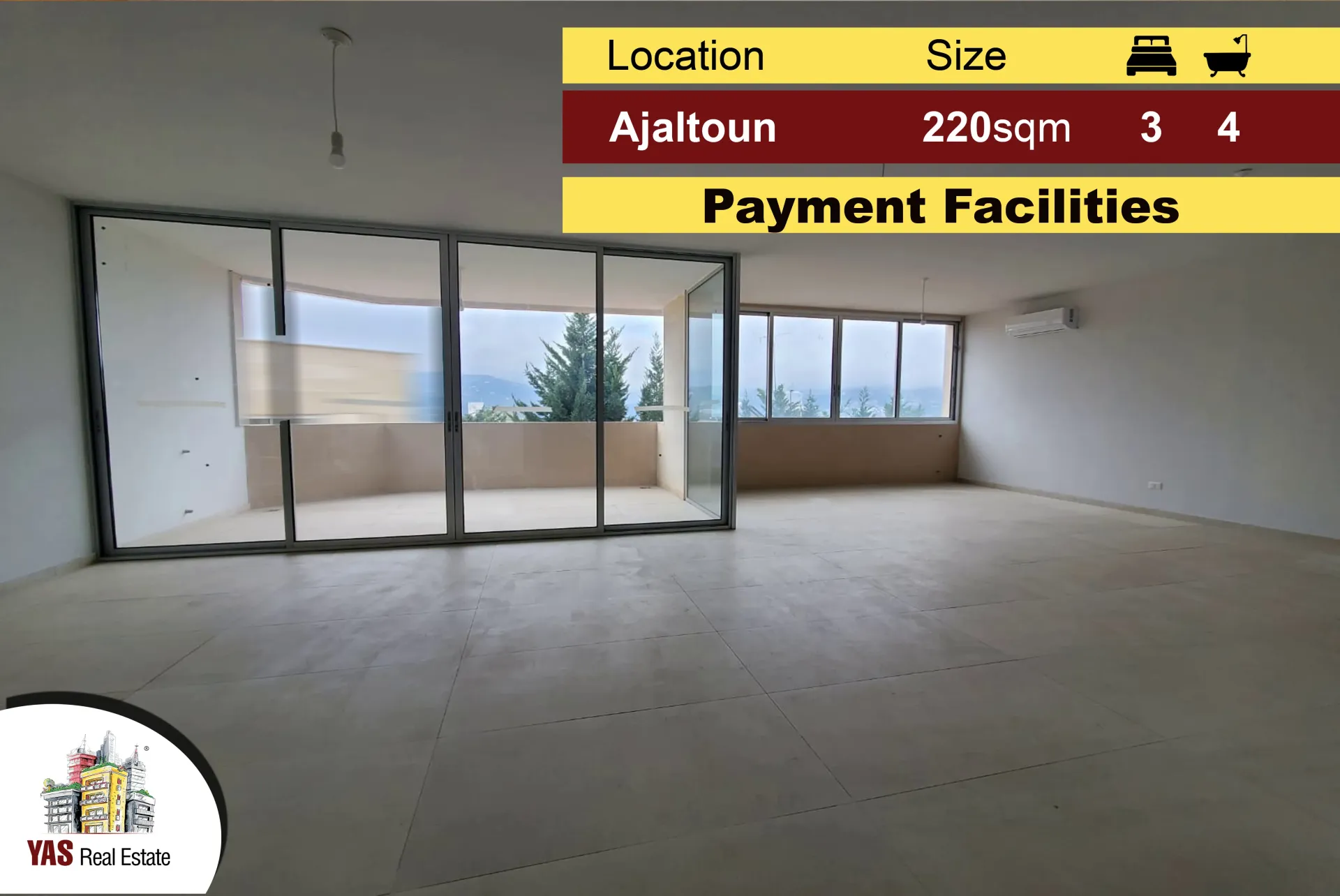 Apartment for Sale in Ajaltoun - 3 bed, 4 bath