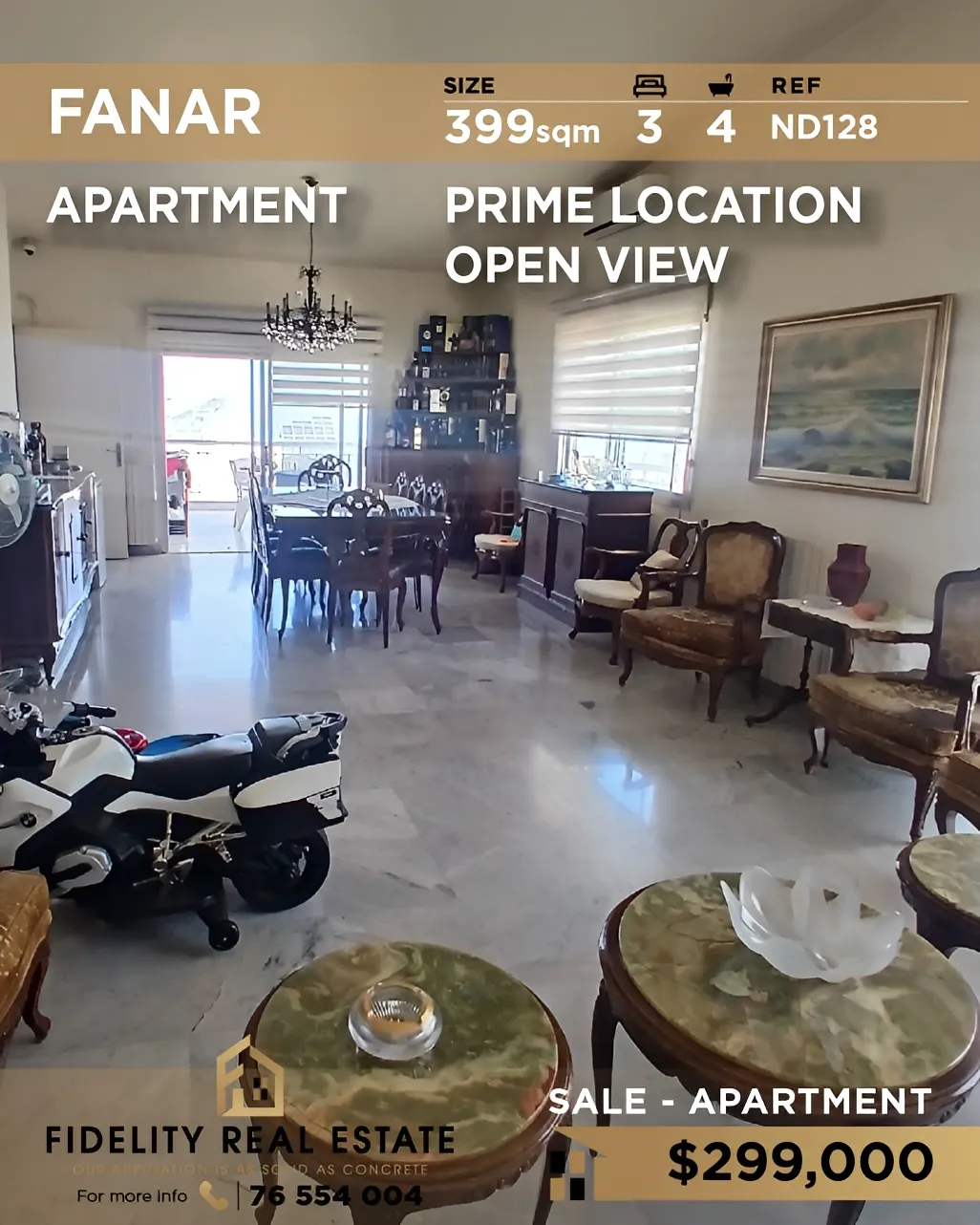 Apartment for sale in Fanar, Lebanon - 3 bed, 4 bath