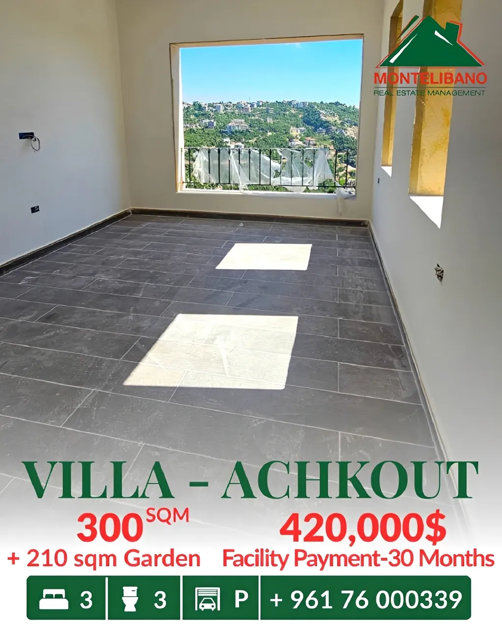 Villa for sale in Ashqout, Lebanon