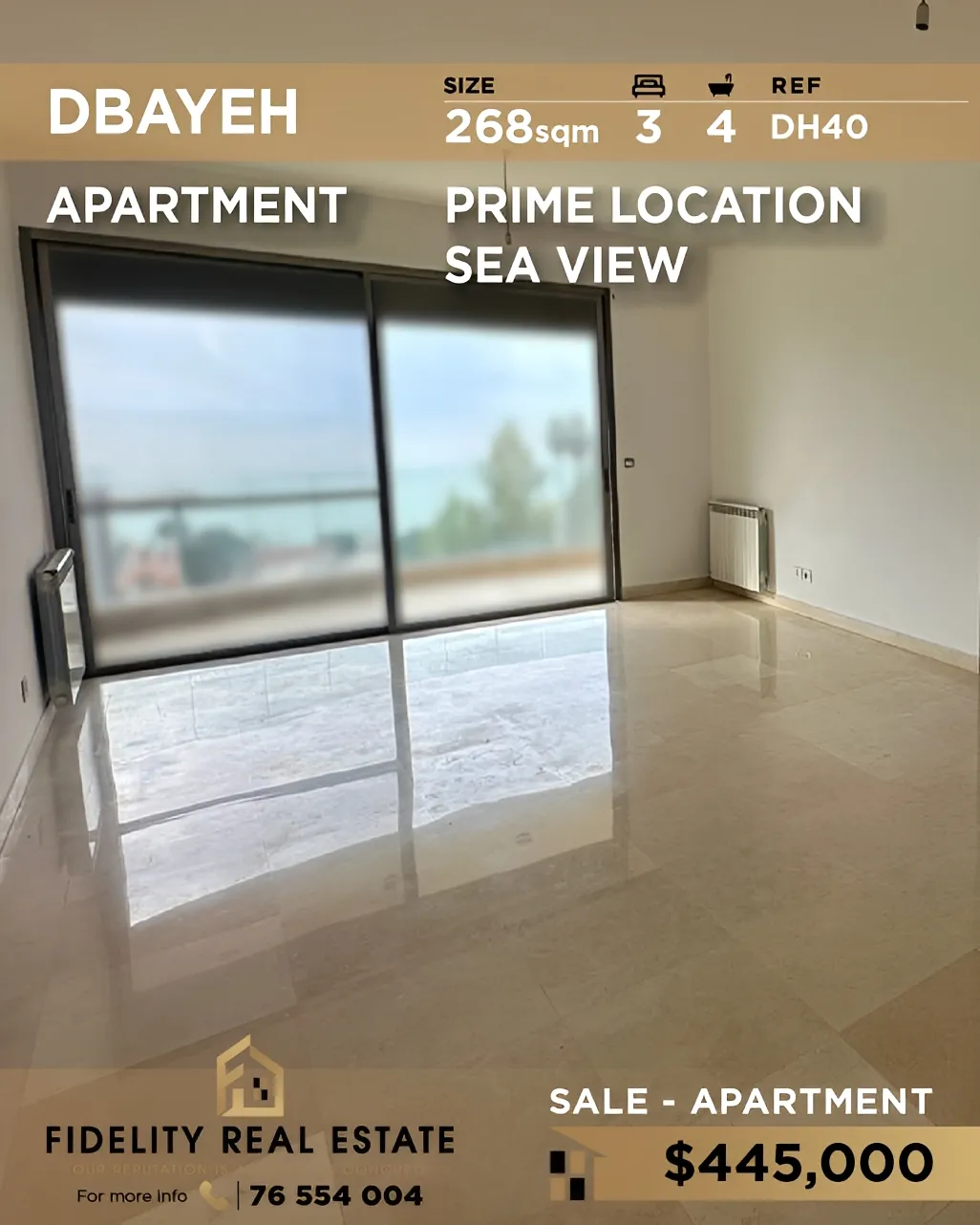 Apartment for sale in Dbayeh, Lebanon - 3 bed, 4 bath