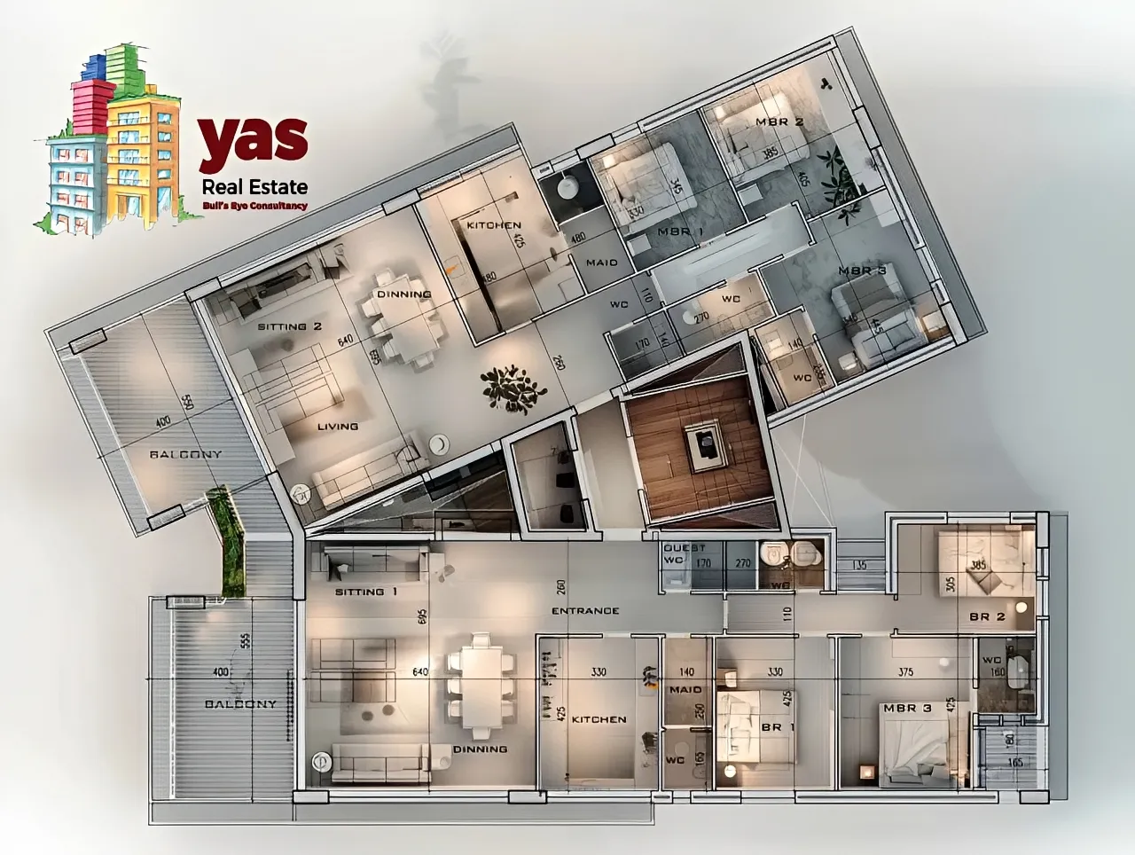 Apartment for Rent in Kaslik - 3 bed, 4 bath