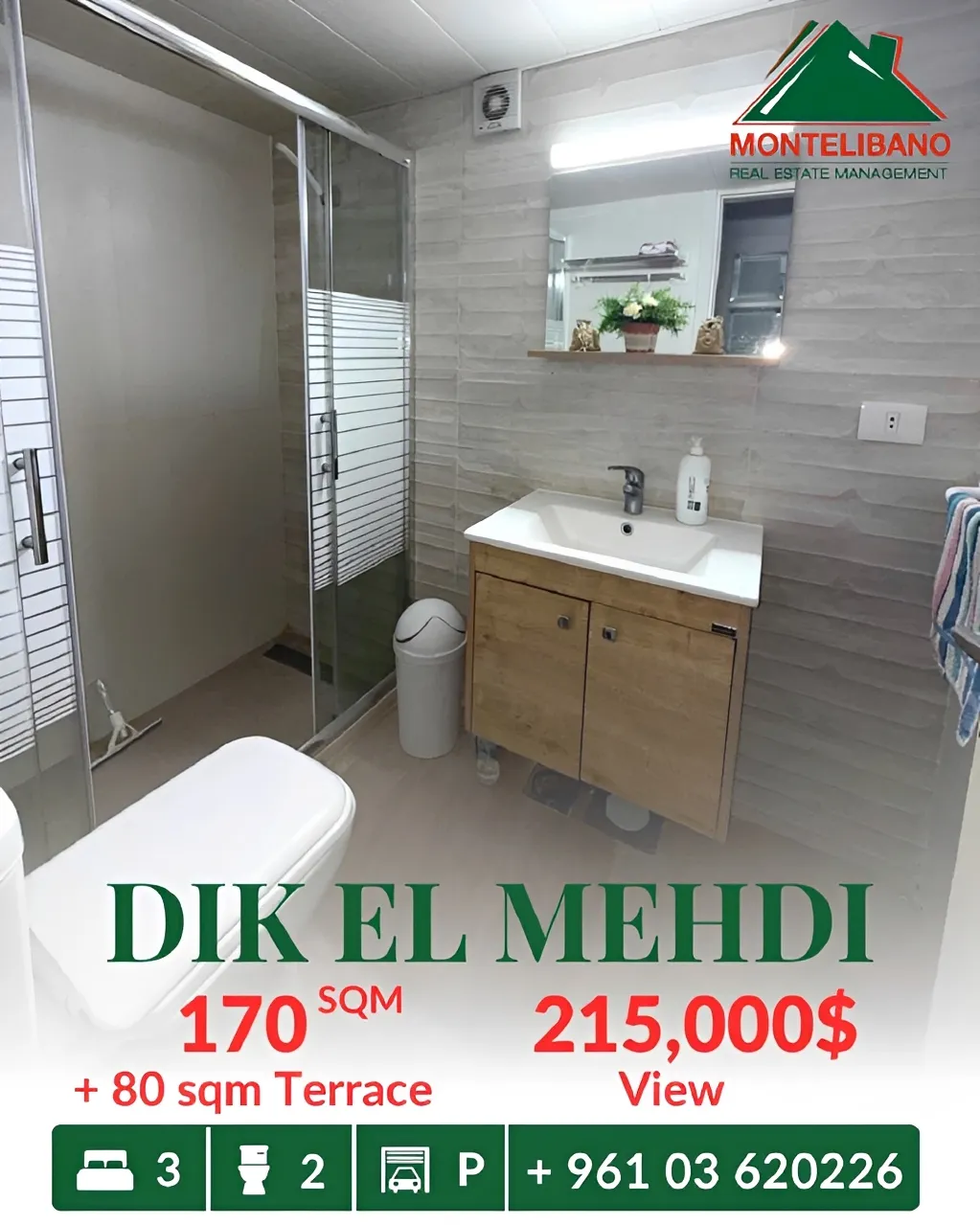 Apartment for sale in Dik El Mehdi, Lebanon