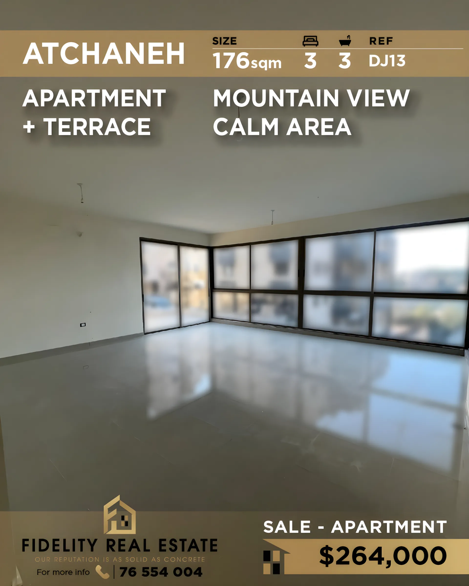 Apartment for sale in Atchane, Lebanon - 3 bed, 3 bath