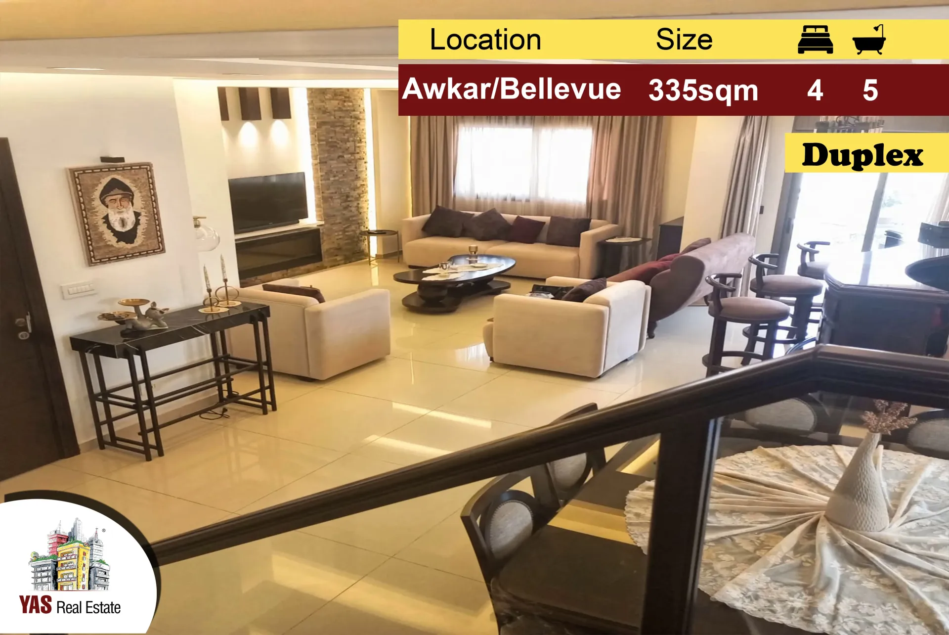 Apartment for Sale in Aaoukar, Lebanon - 4 bed, 5 bath