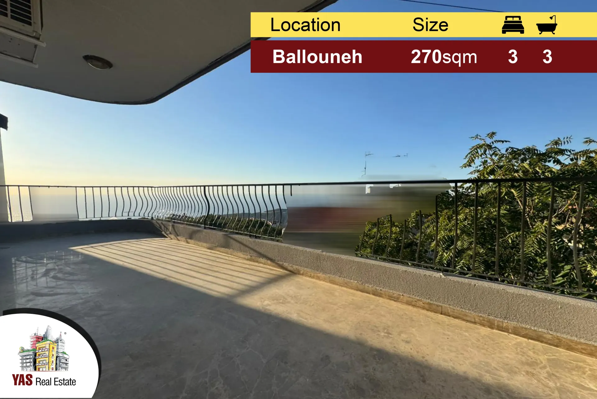 Apartment for Sale in Ballouneh - 3 bed, 3 bath