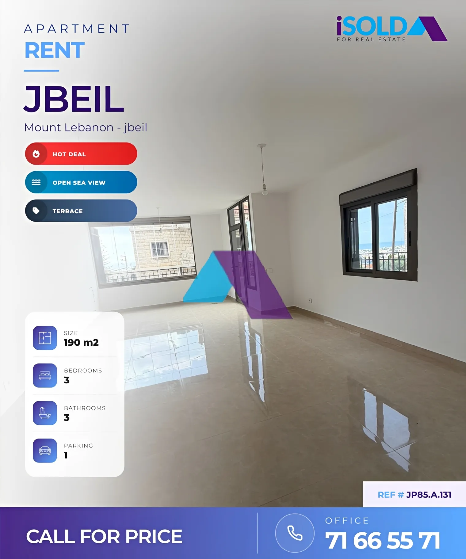 Apartment for rent in Jbeil