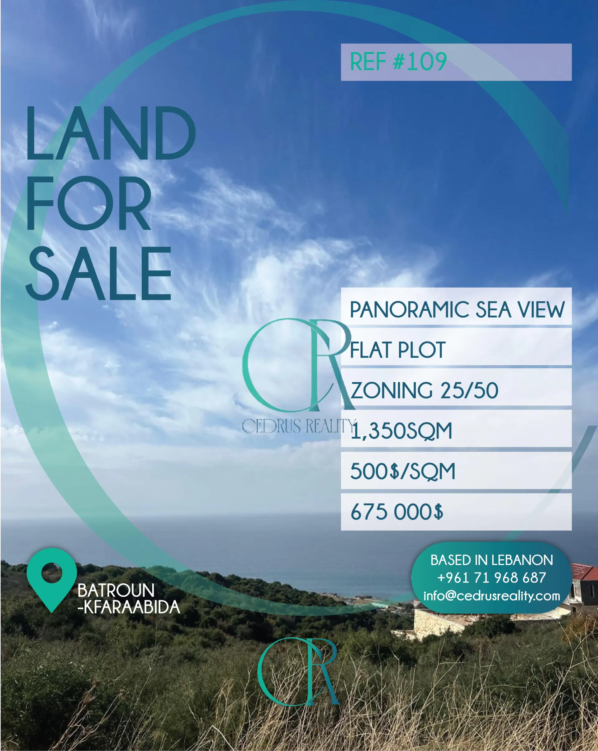 Land for sale in Batroun, Lebanon
