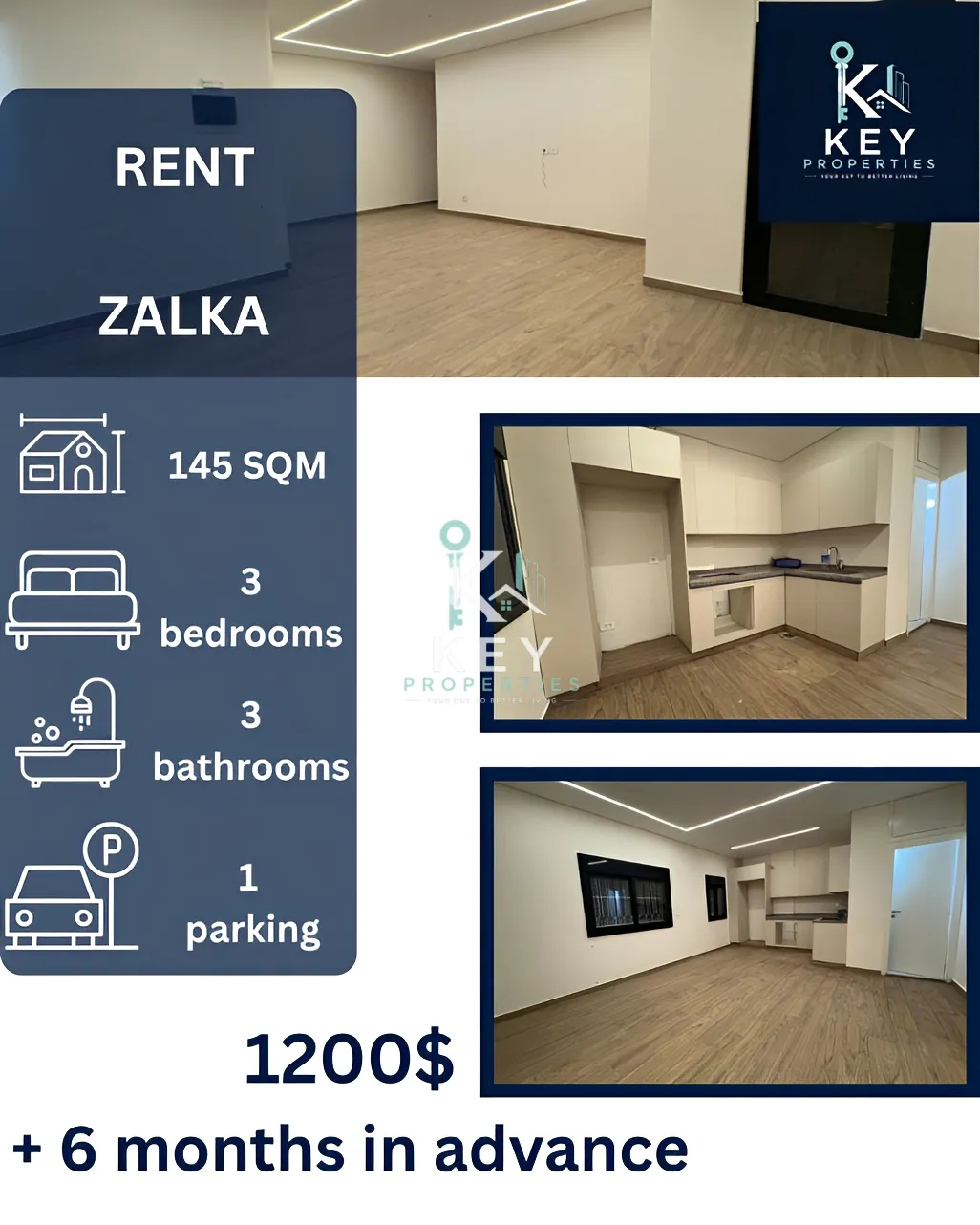 Apartment for rent in Zalqa, Lebanon