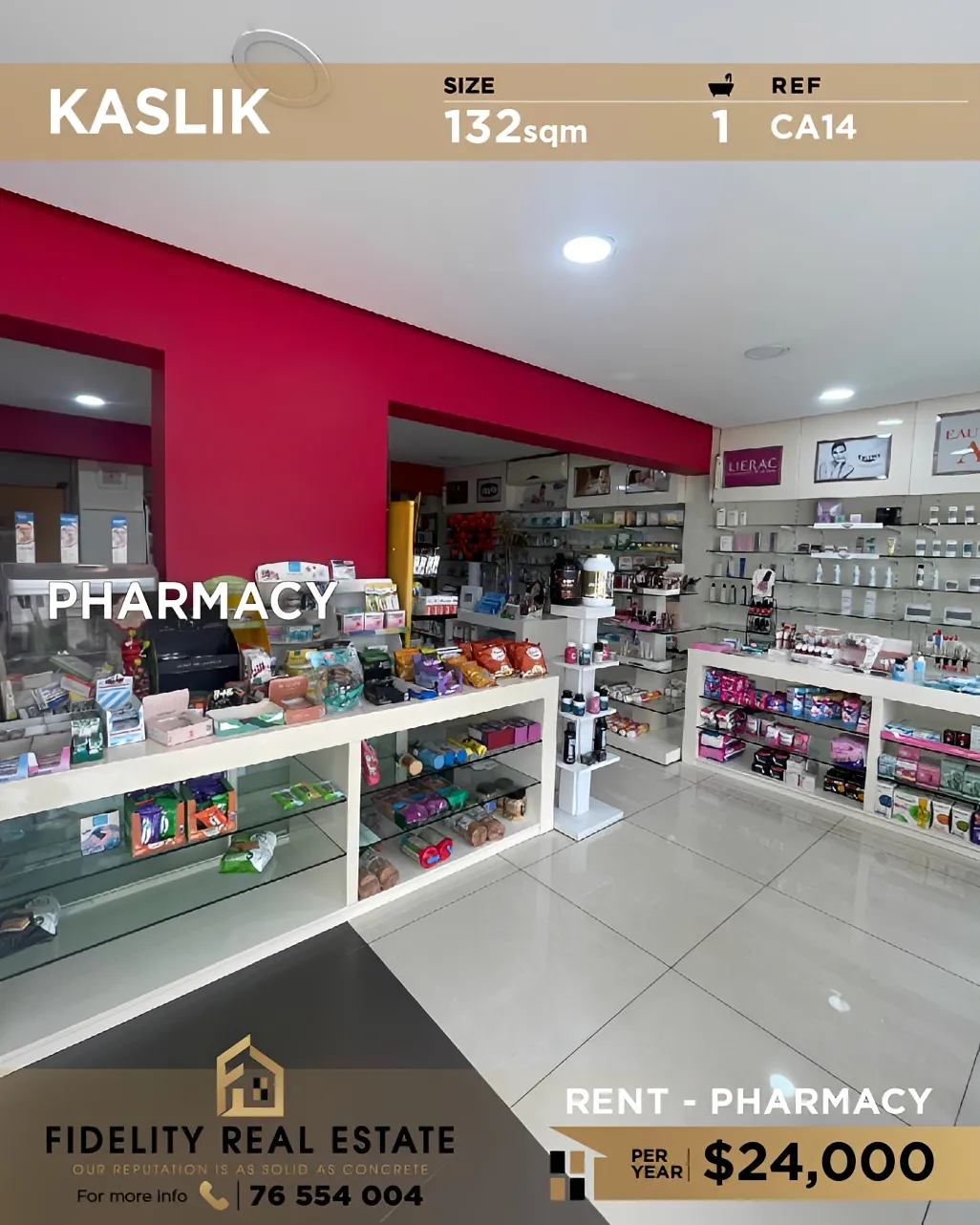 Shop for rent in Kaslik, Lebanon