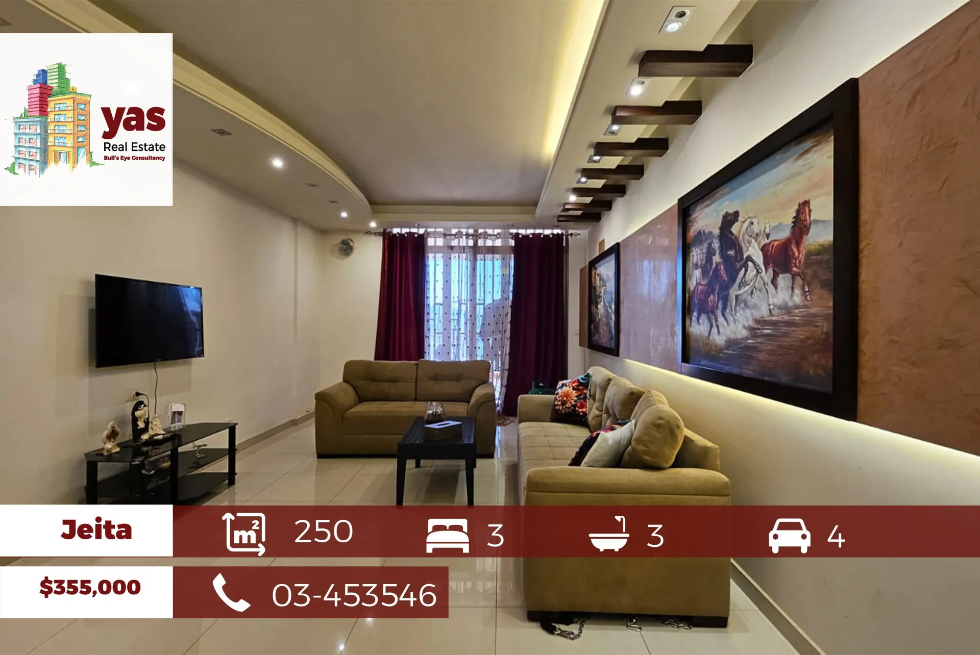 Apartment for Sale in Jeita - 3 bed, 3 bath