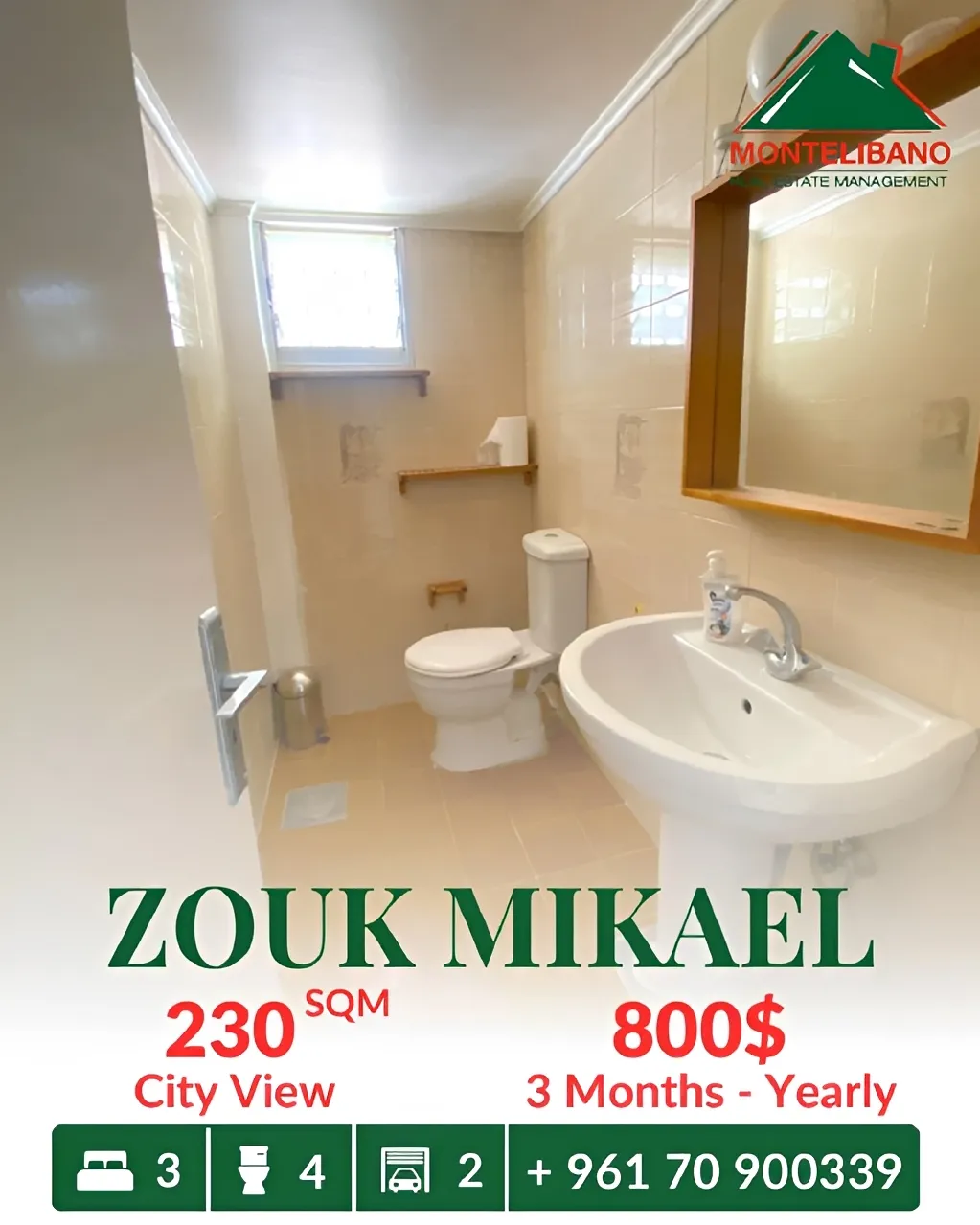 Apartment for rent in Zouk Mikael, Lebanon