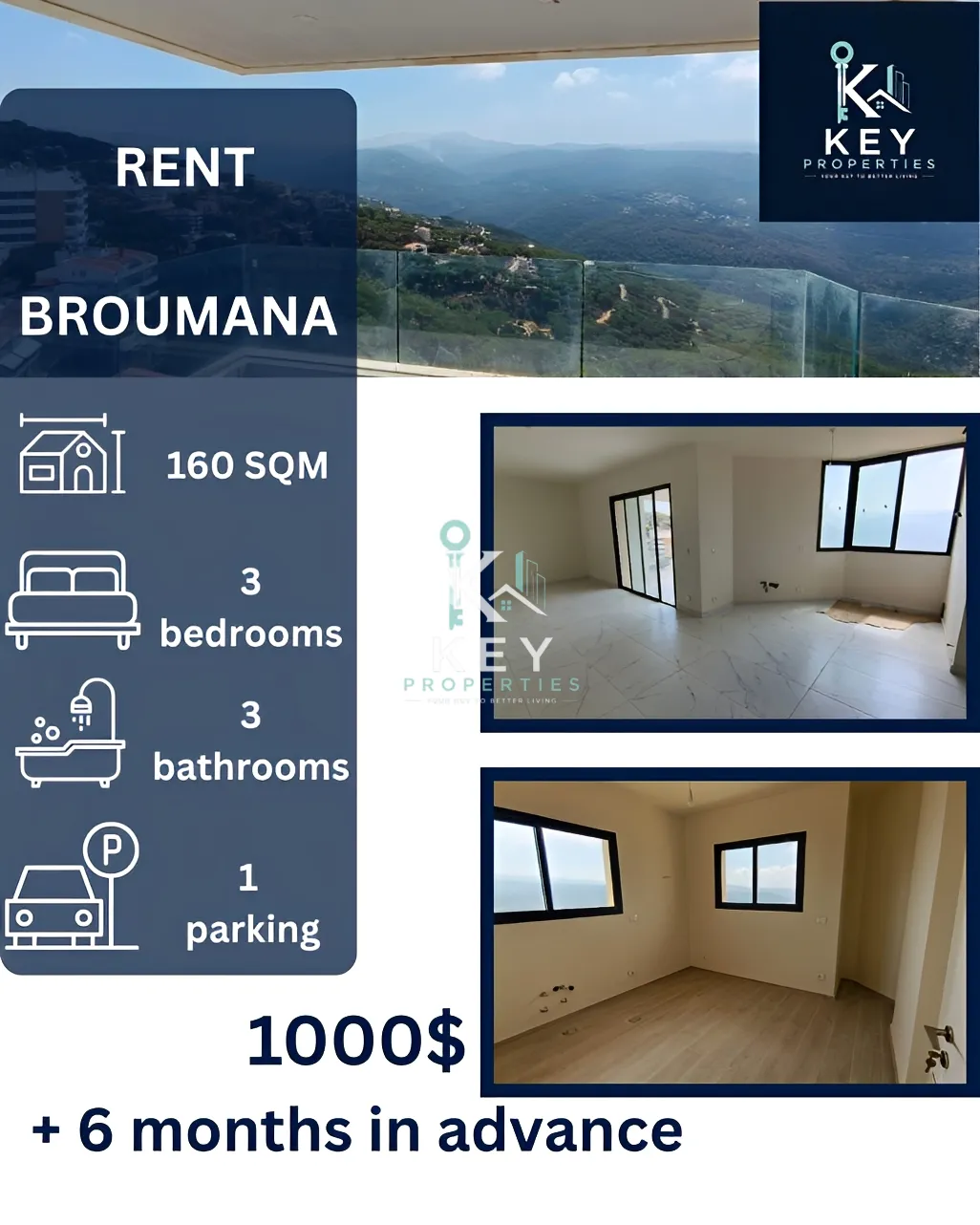 Apartment for rent in Broummana, Lebanon
