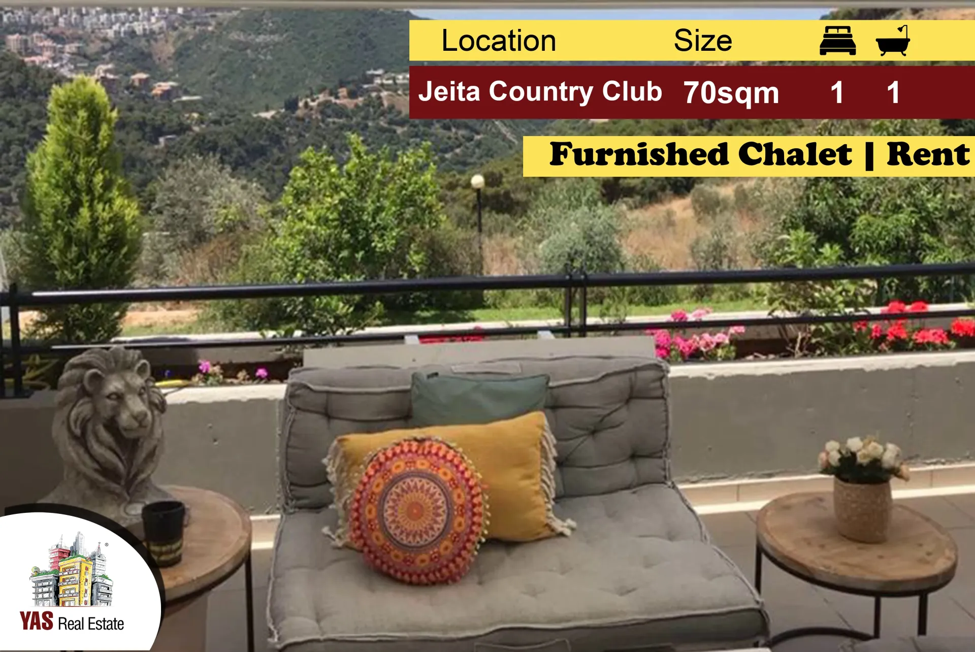 Chalet for rent in Jeita - 1 bed, 1 bath