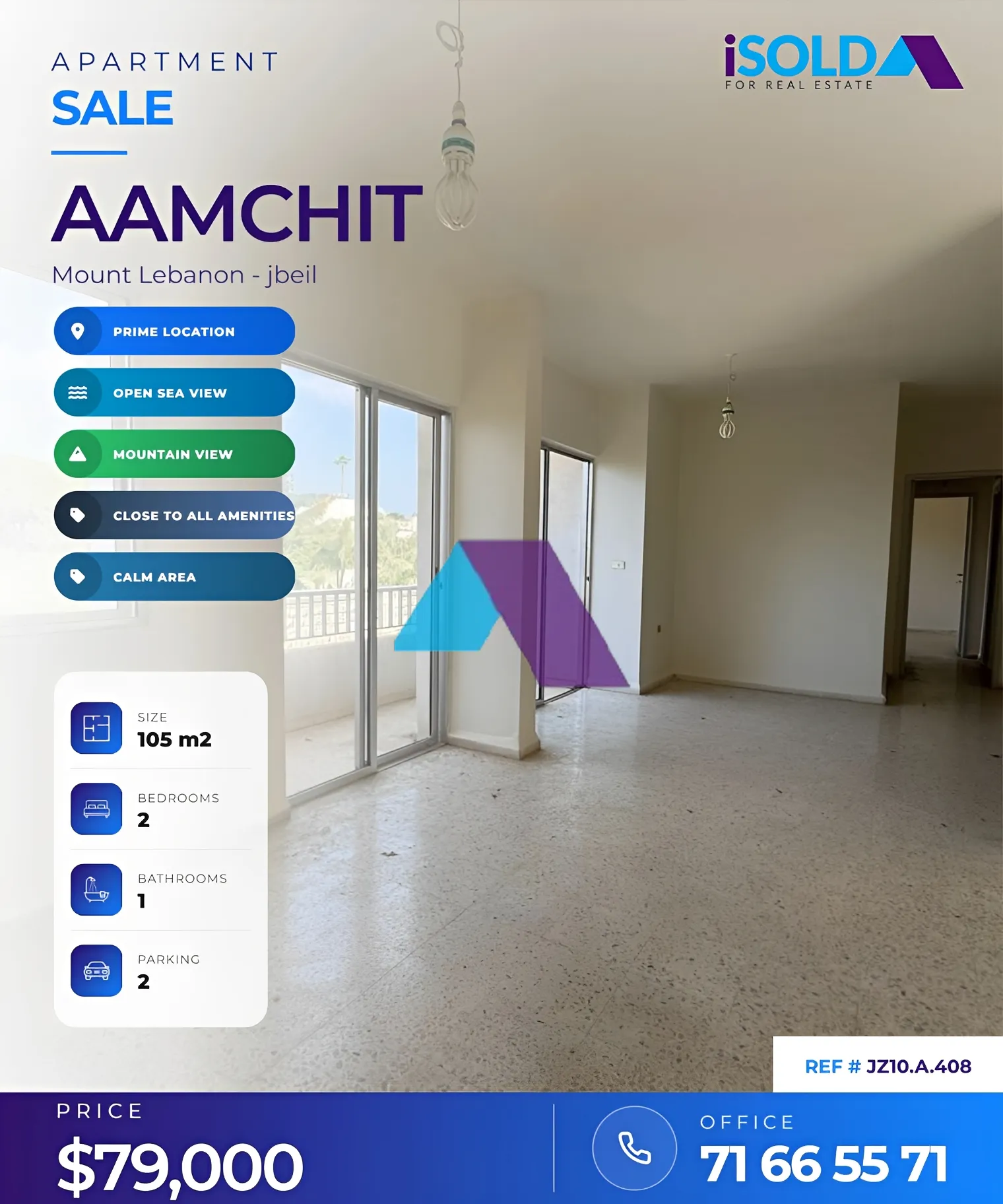 Apartment for sale in Aamchit, Lebanon