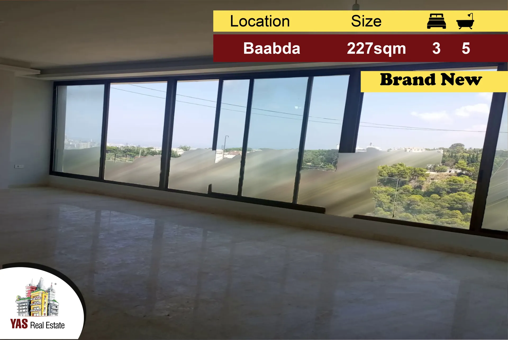 Apartment for Sale in Baabda - 3 bed, 5 bath