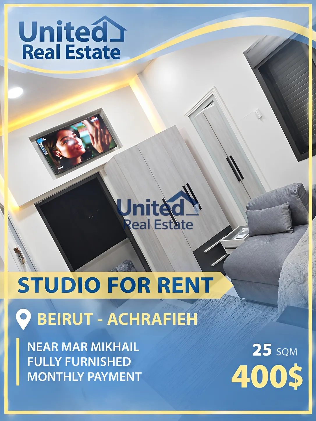Studio for rent in Achrafieh