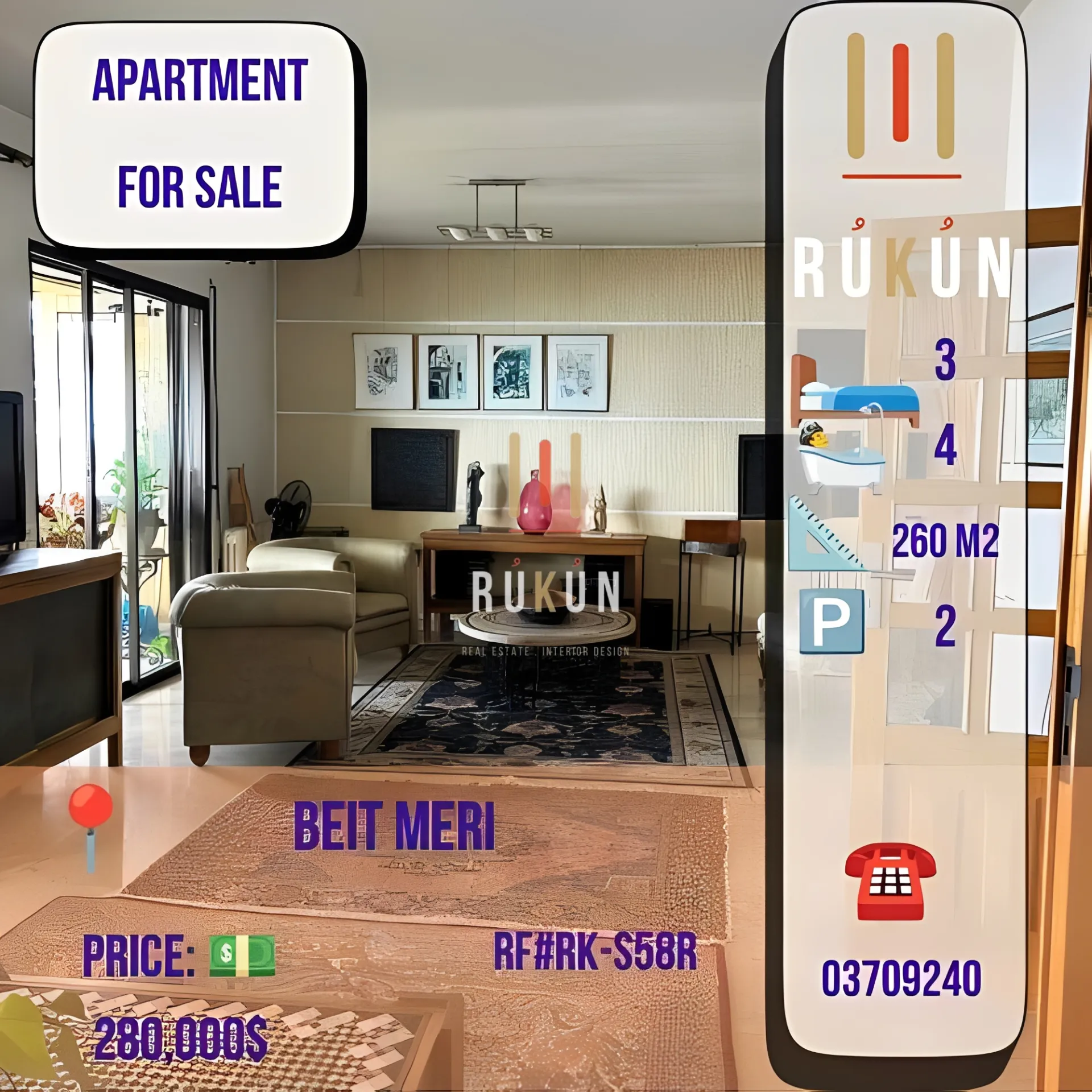 Apartment for sale in Beit Meri, Lebanon