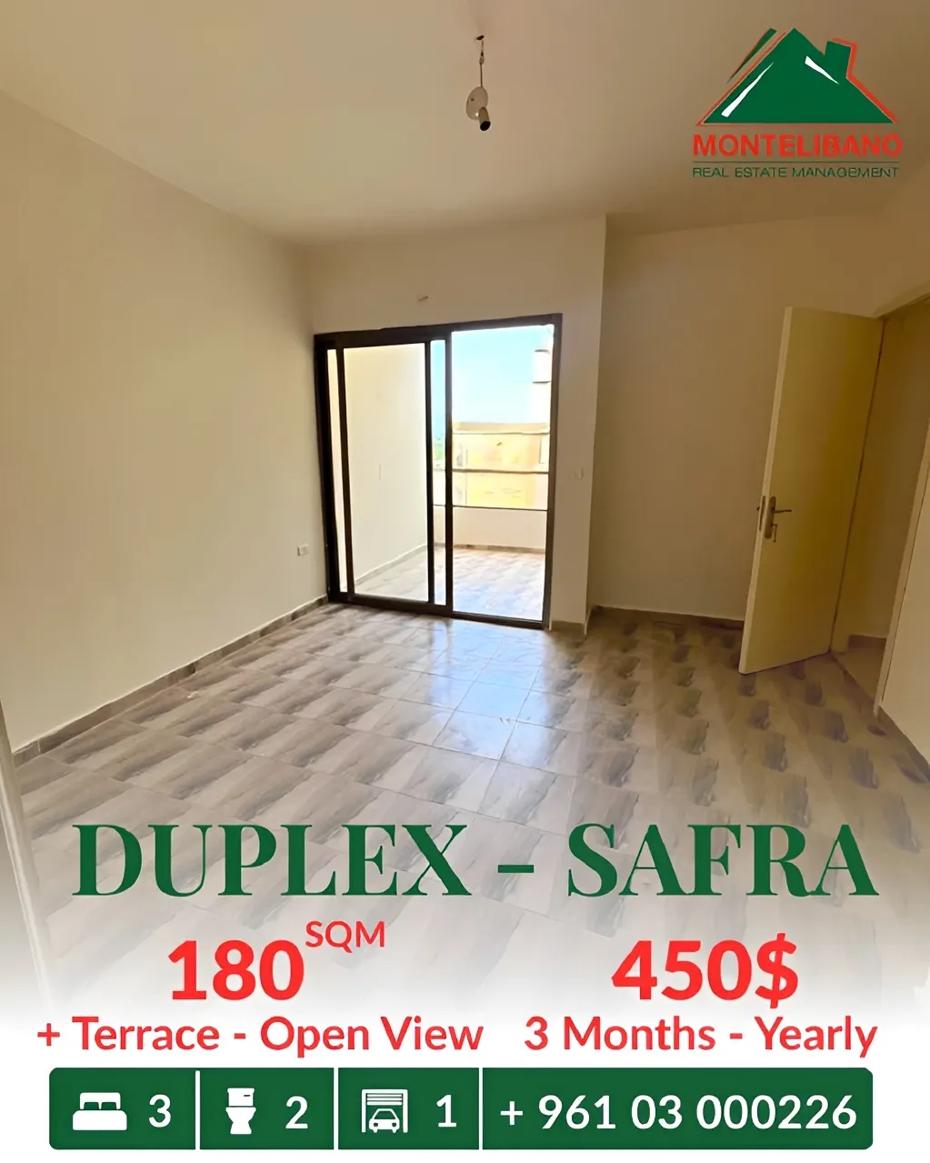 Duplex for rent in Safra, Lebanon