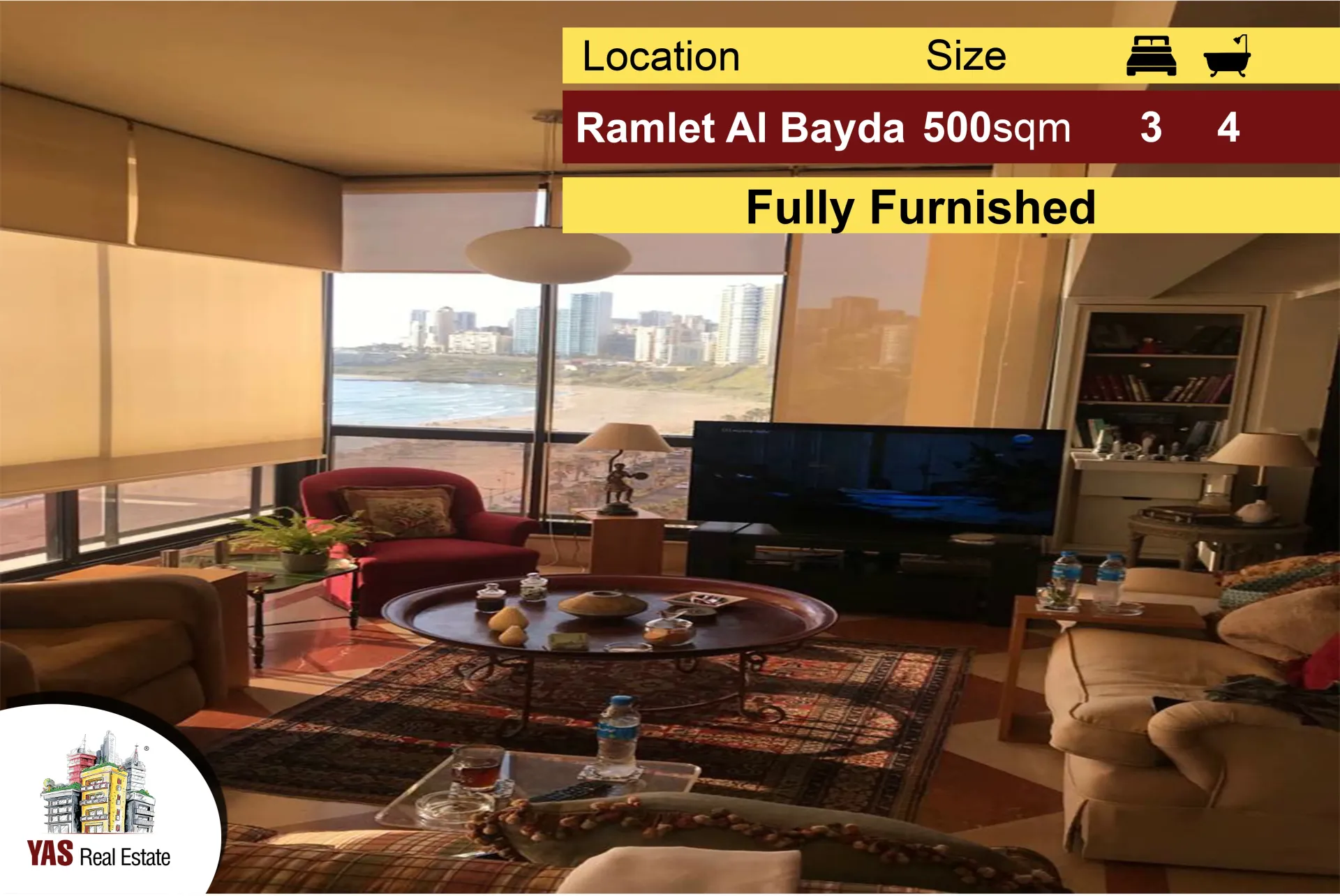 Apartment for Sale in Ramlet El Baida - 3 bed, 4 bath
