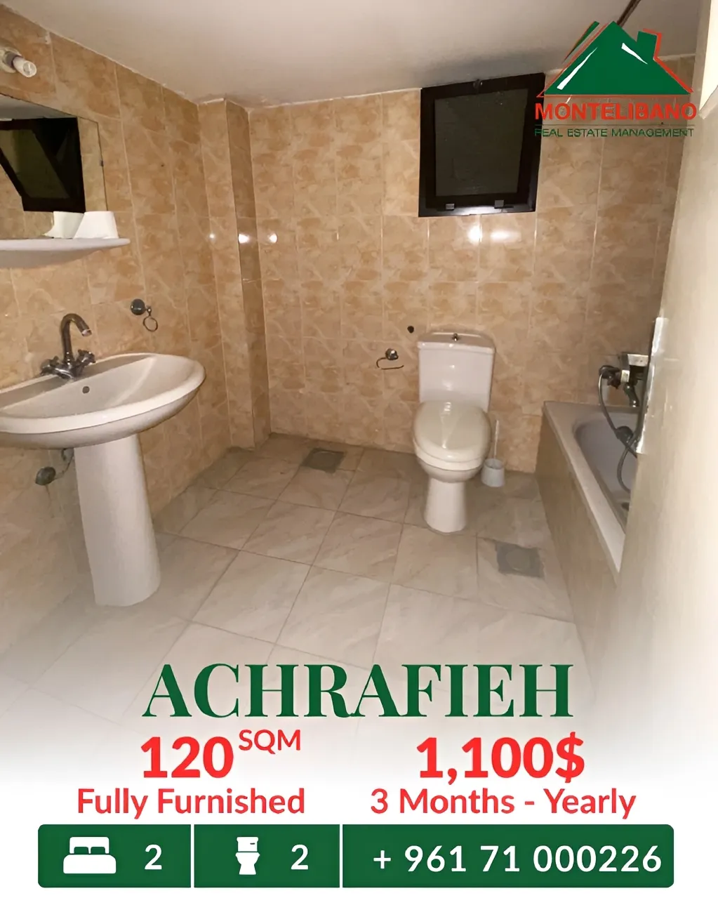 Apartment for rent in Achrafieh