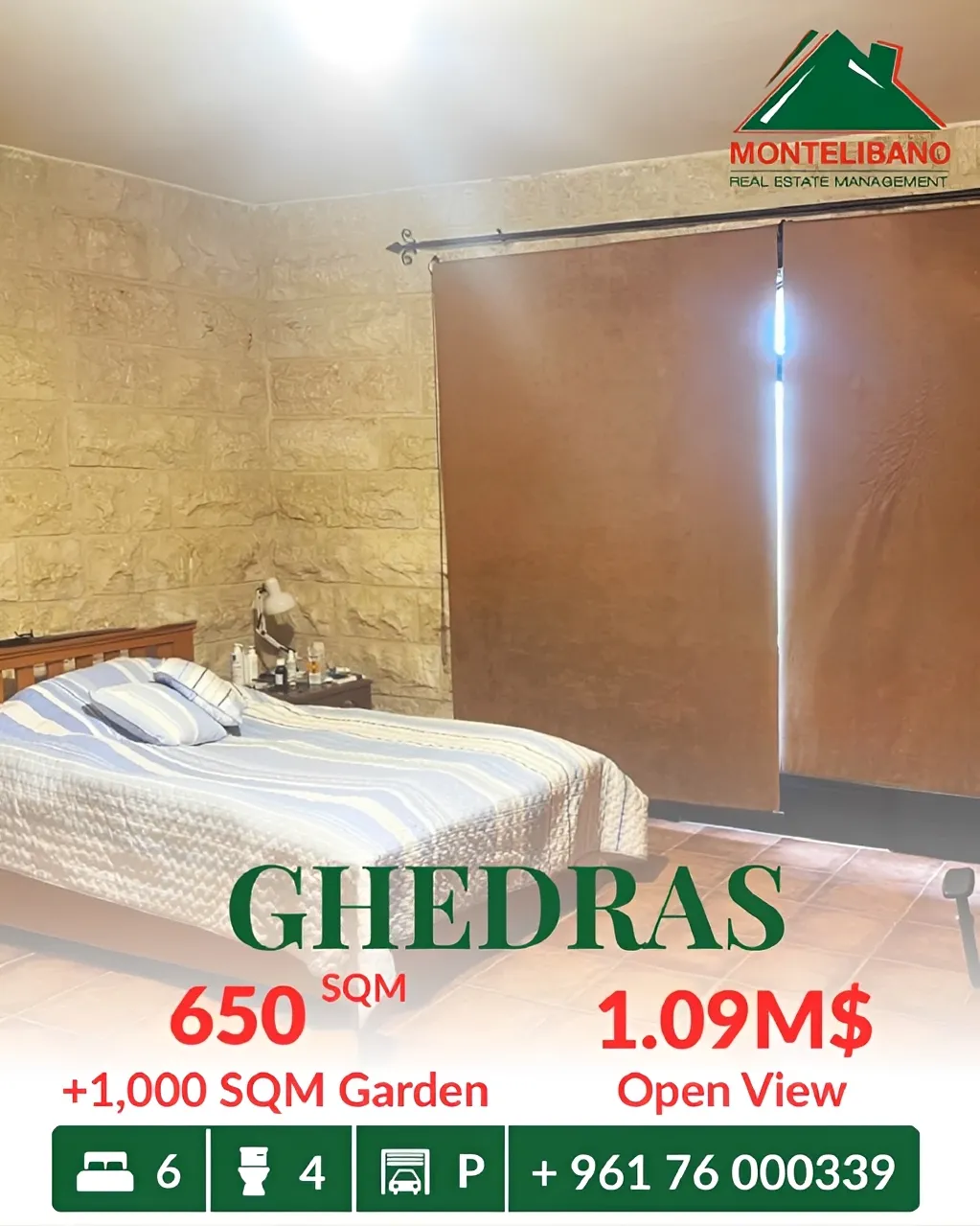 Apartment for sale in Ghadras, Lebanon