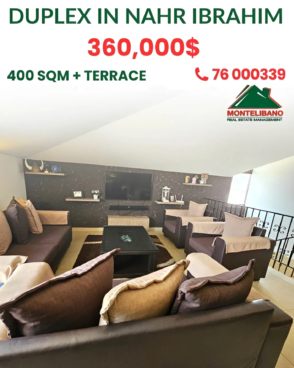 Duplex for sale in Nahr Ibrahim, Lebanon