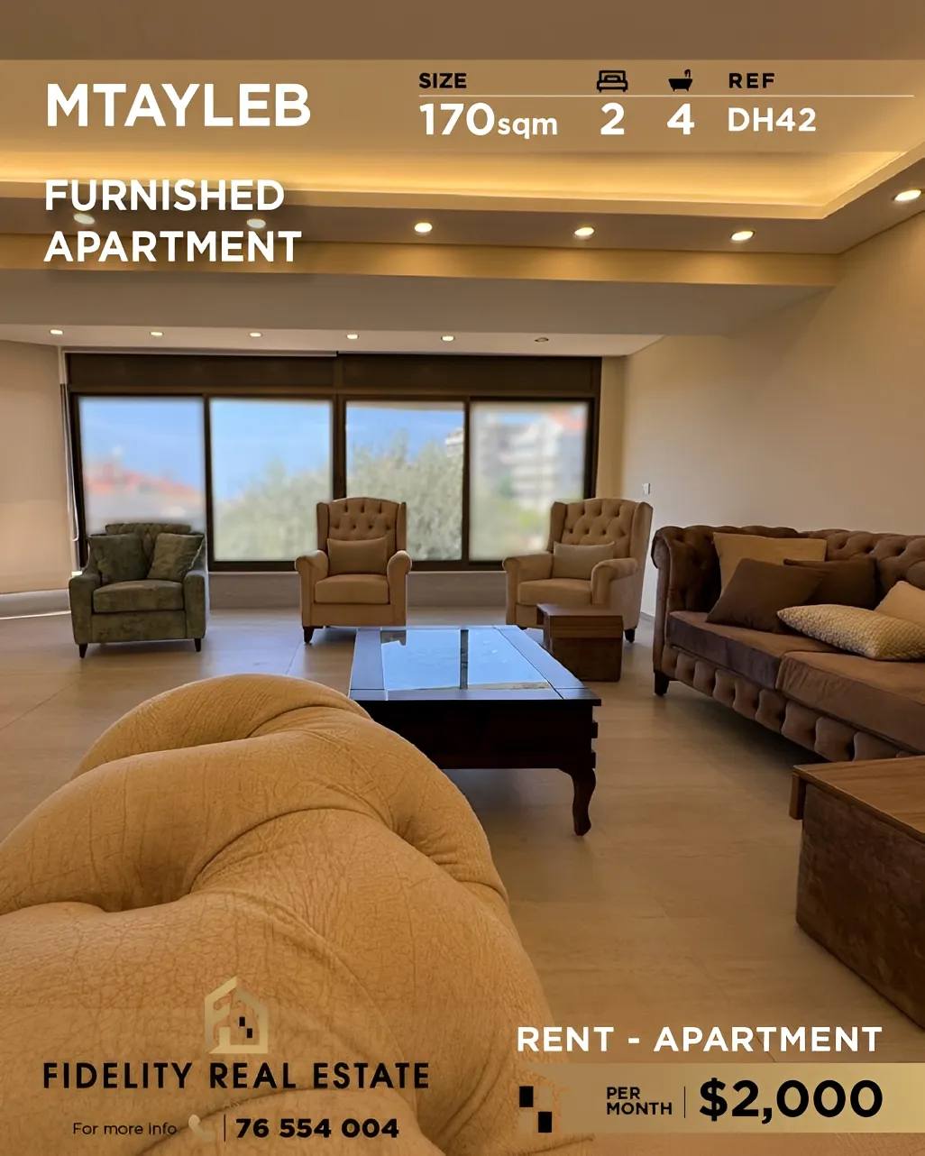 Apartment for rent in Mtaileb, Lebanon - 2 bed, 4 bath
